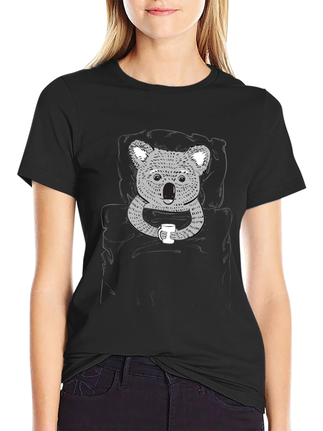 Koala Coffee Graphic Tee - Black