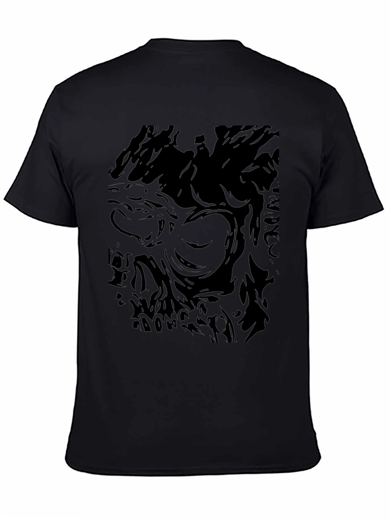 Abstract Skull Graphic Black T-Shirt