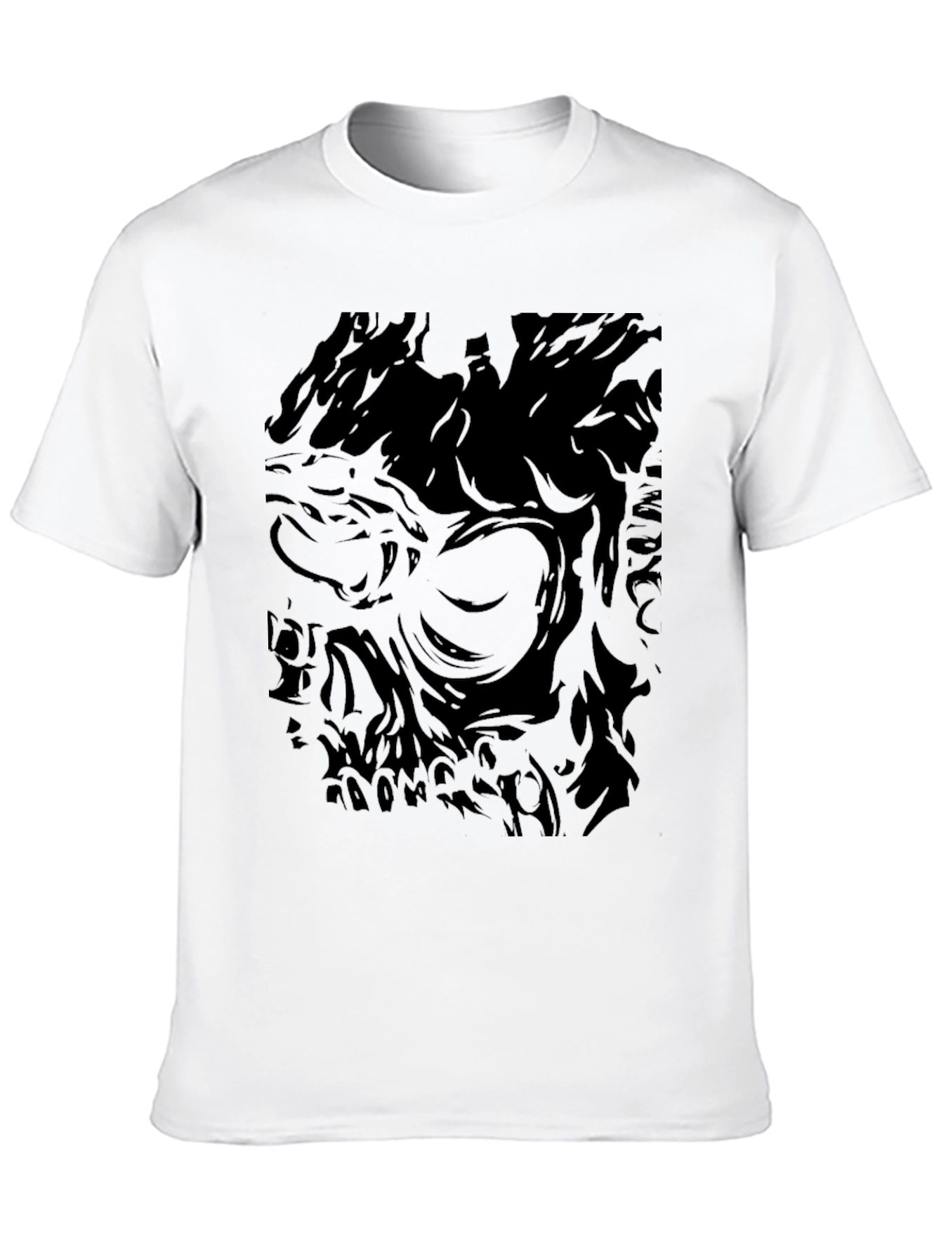Abstract Skull Graphic Black T-Shirt