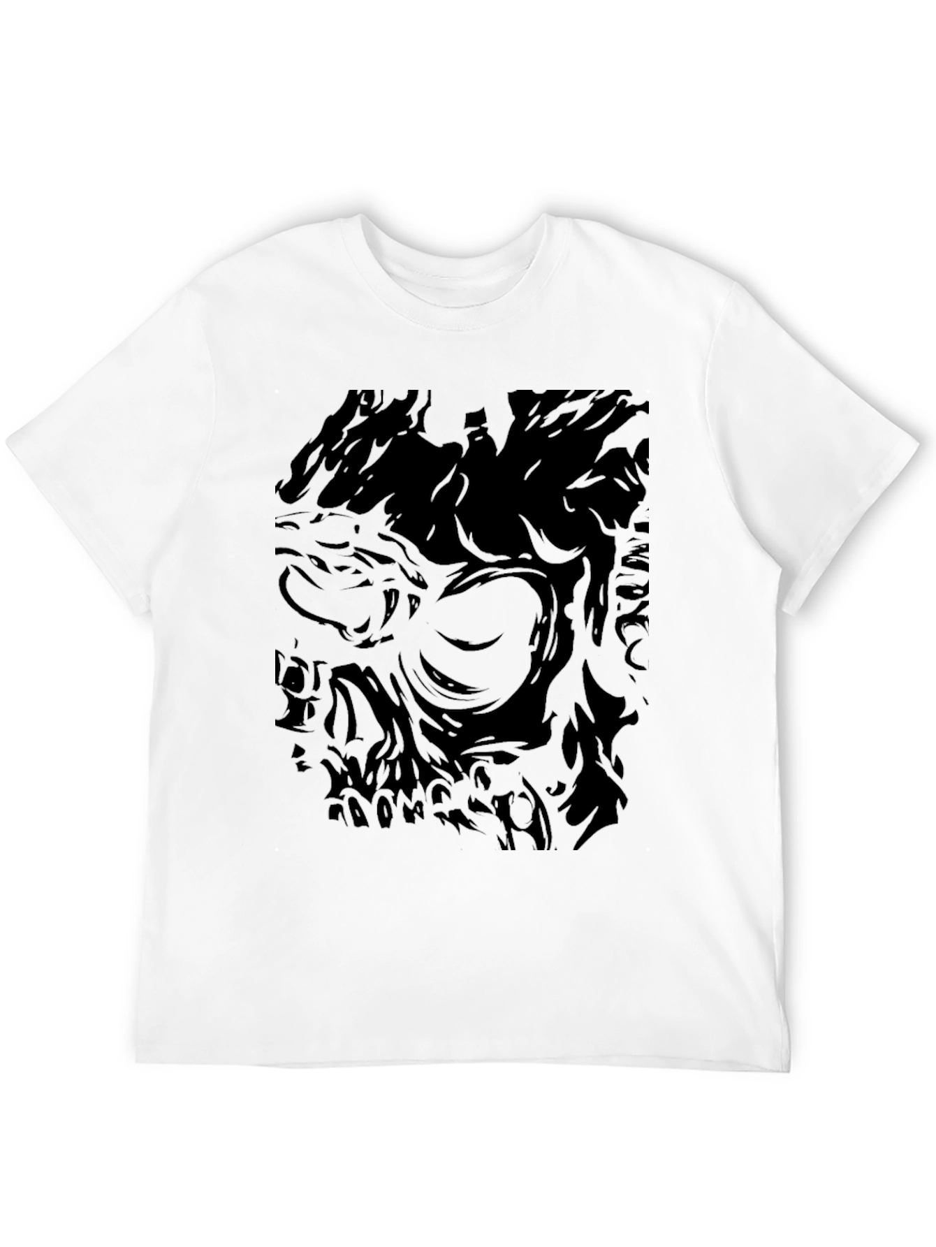 Abstract Skull Graphic Black T-Shirt