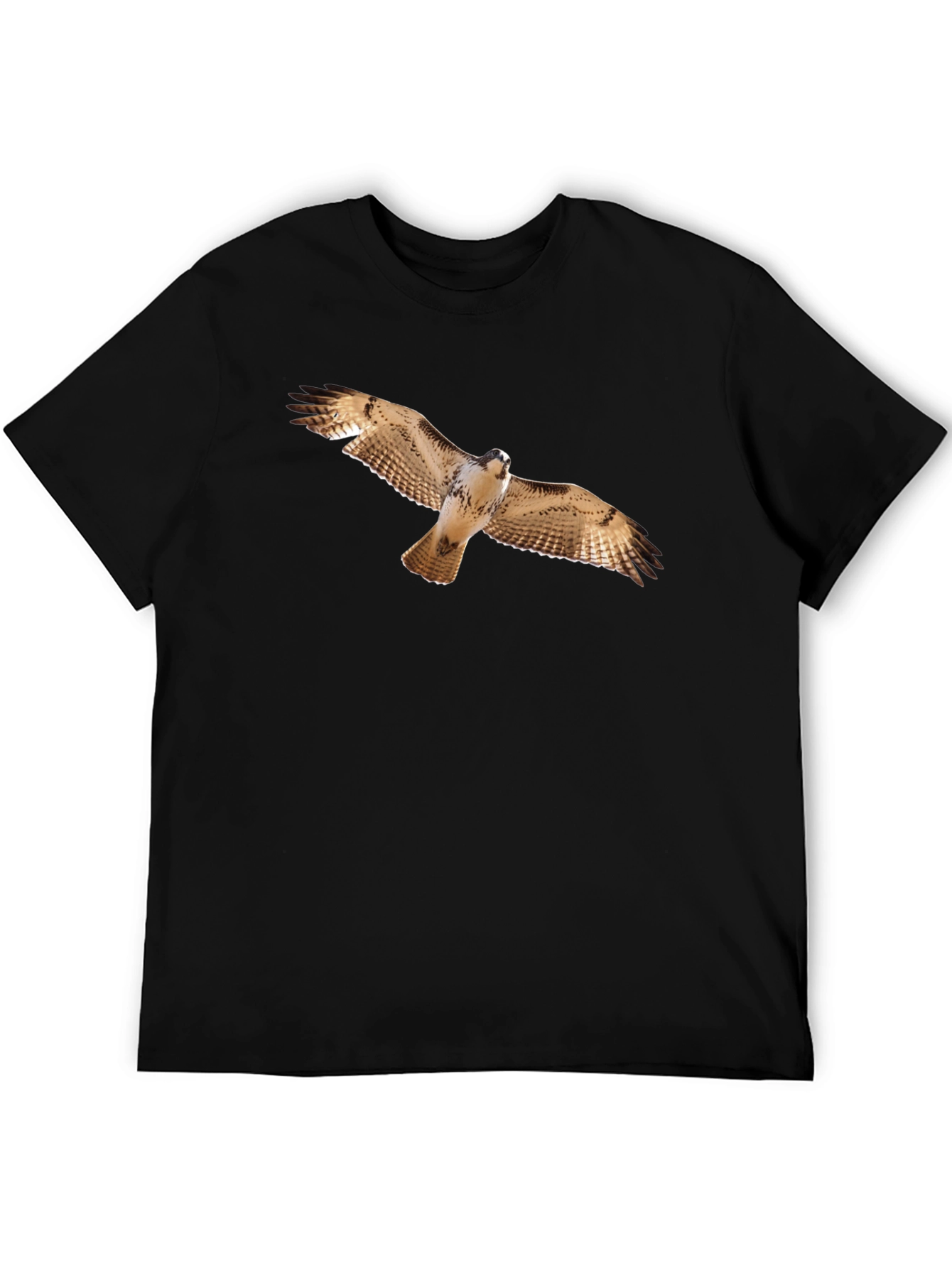 Hawk Print Black T-Shirt - Mens Wildlife Tee
