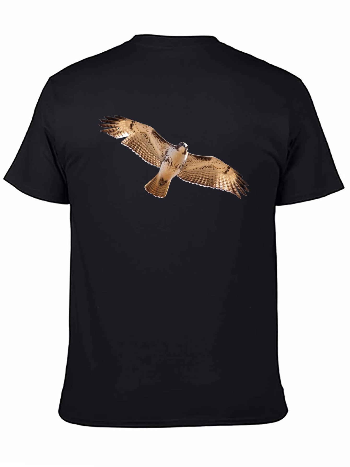 Hawk Print Black T-Shirt - Mens Wildlife Tee