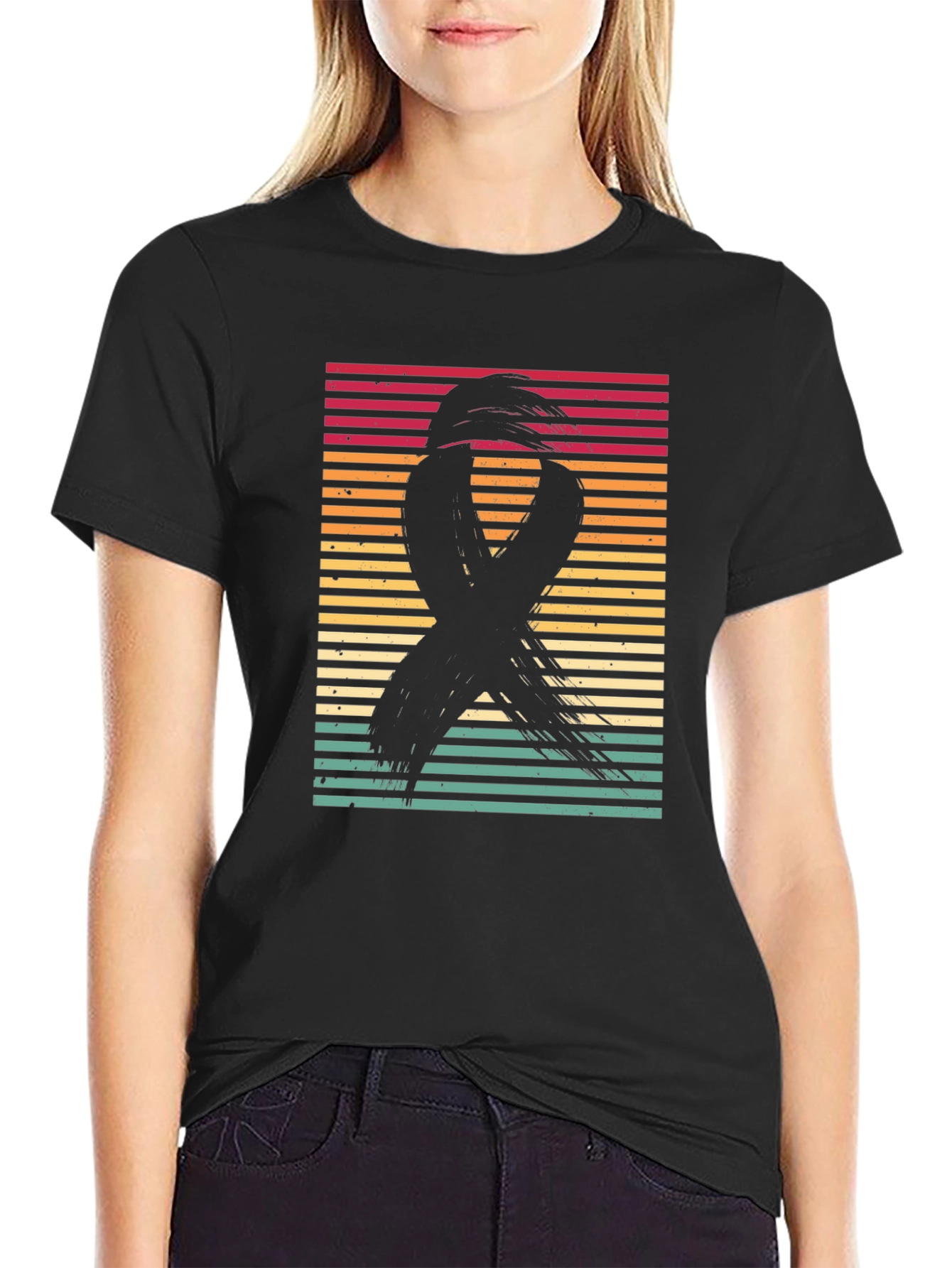 Retro Ribbon Awareness Graphic Tee