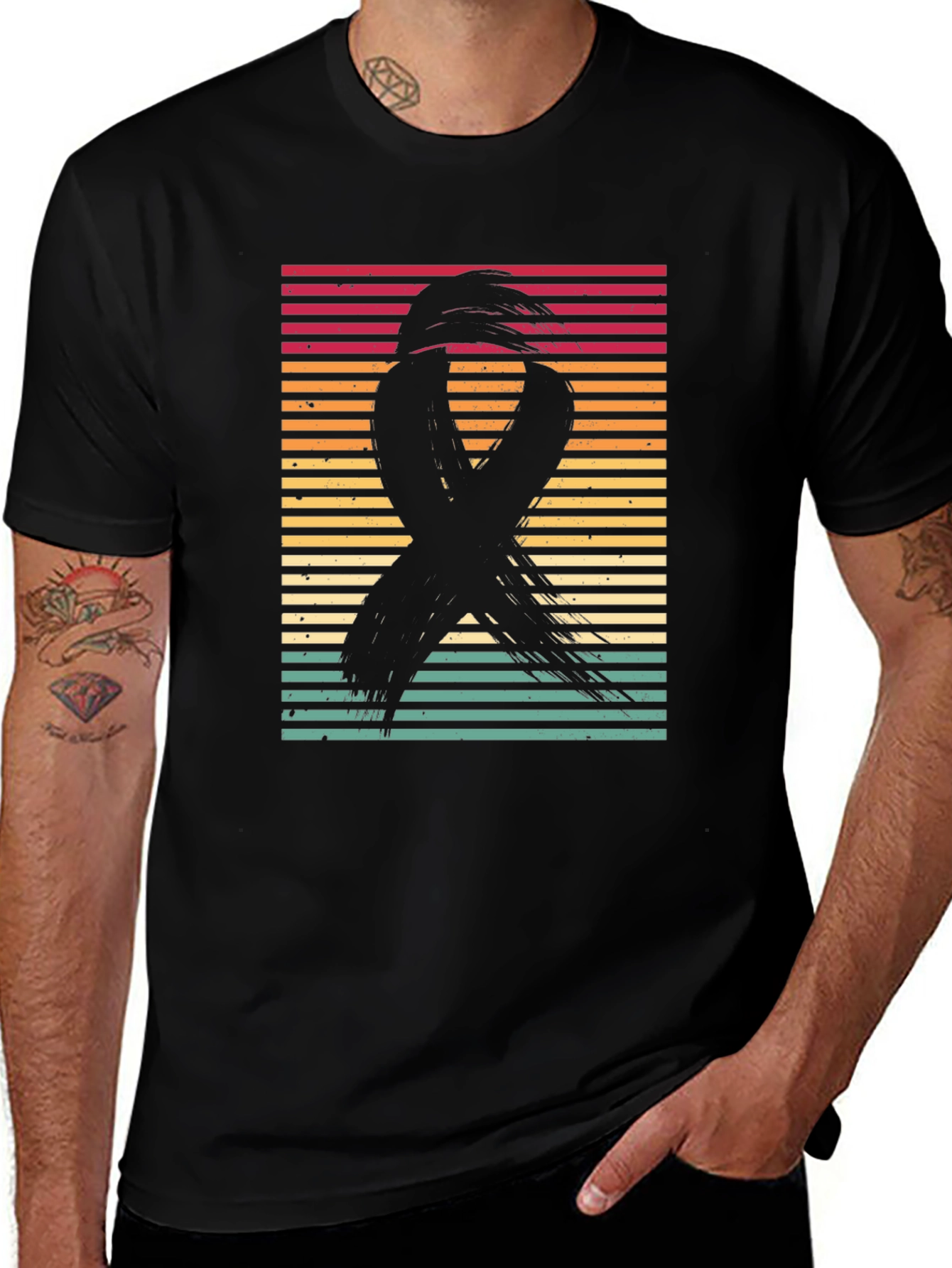 Retro Ribbon Awareness Graphic Tee