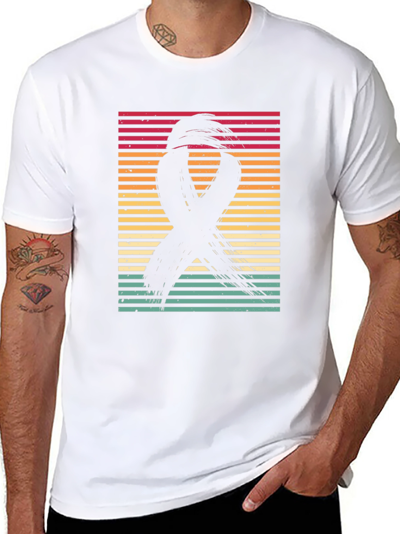 Retro Ribbon Awareness Graphic Tee