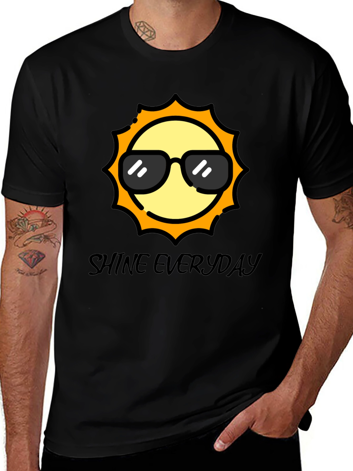 Cool Sun Black T-Shirt - Shine Everyday