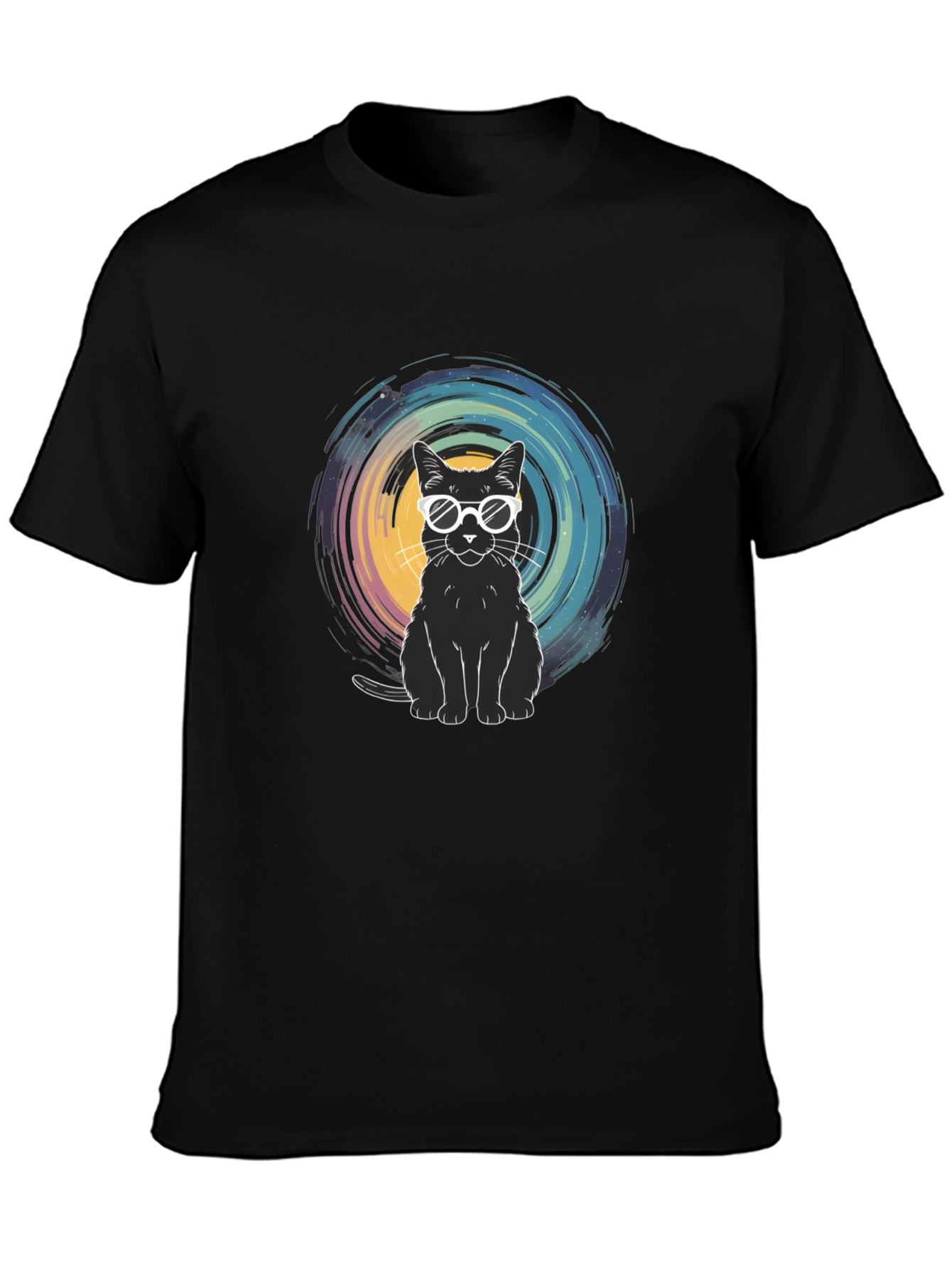 Cool Cat Graphic Tee - Unisex Black T-Shirt
