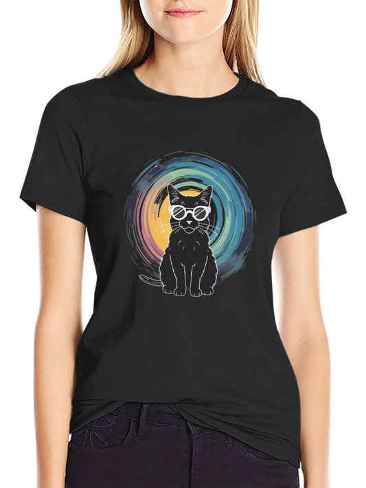 Cool Cat Graphic Tee - Unisex Black T-Shirt