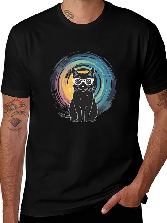 Cool Cat Graphic Tee - Unisex Black T-Shirt