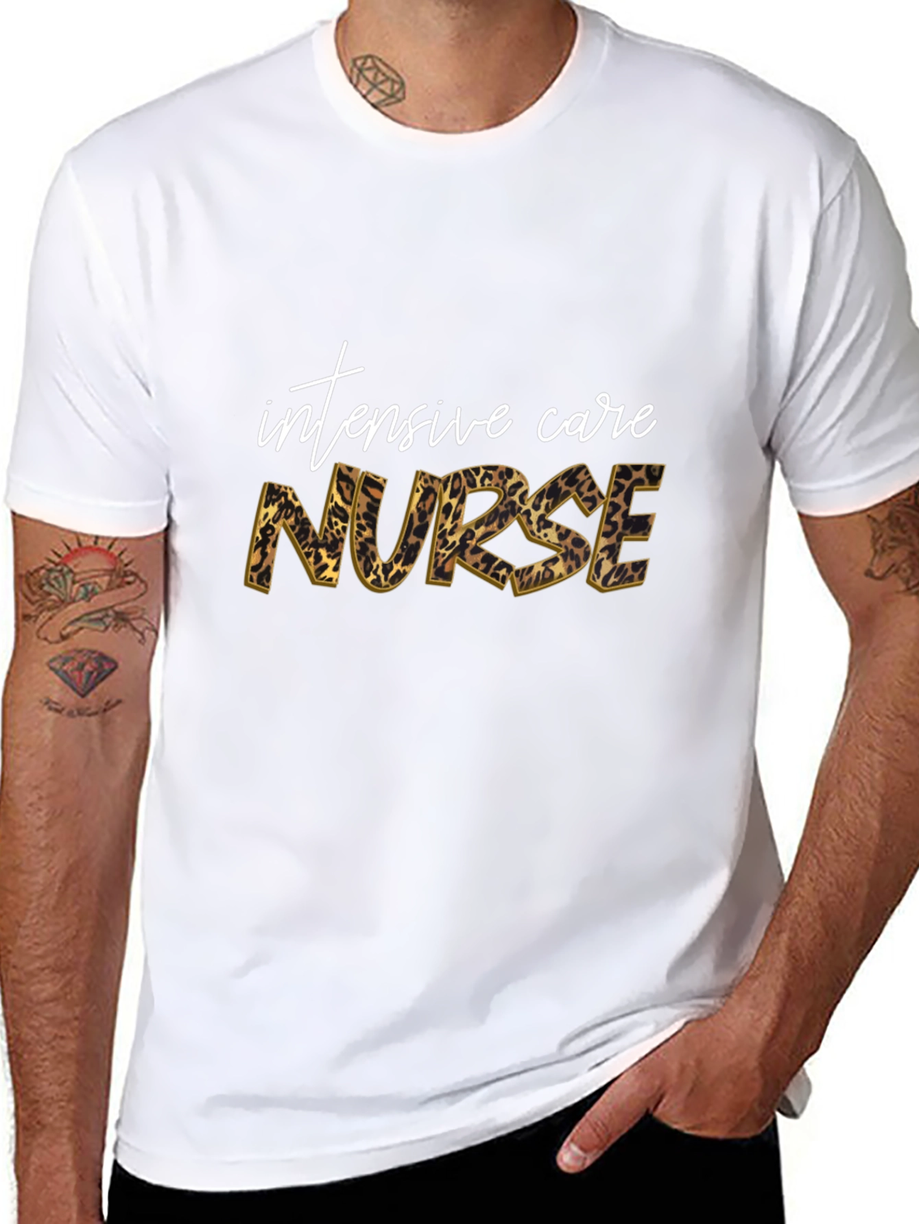 Intensive Care Nurse Leopard Print T-Shirt