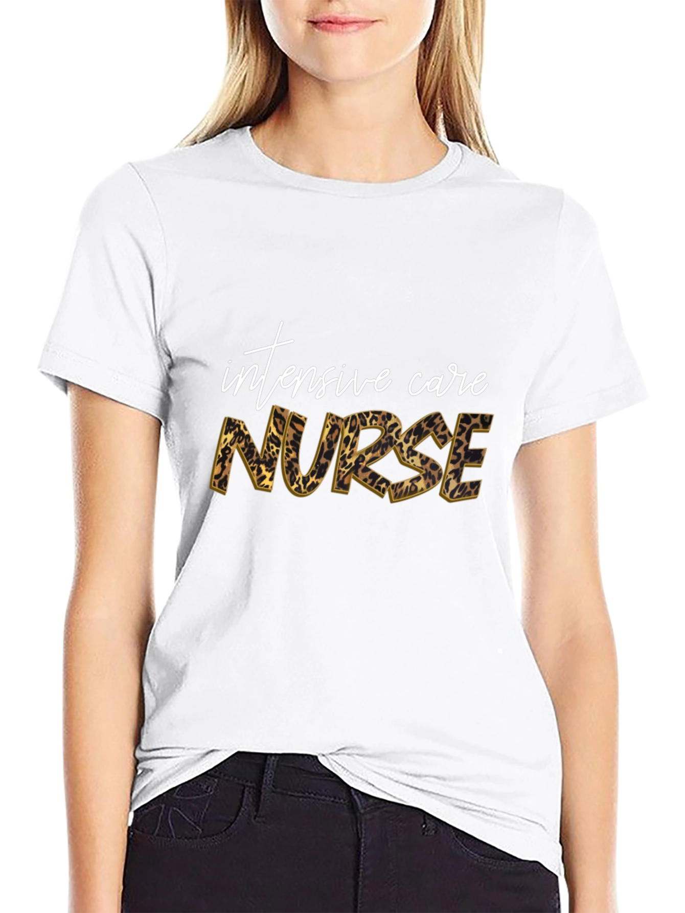 Intensive Care Nurse Leopard Print T-Shirt