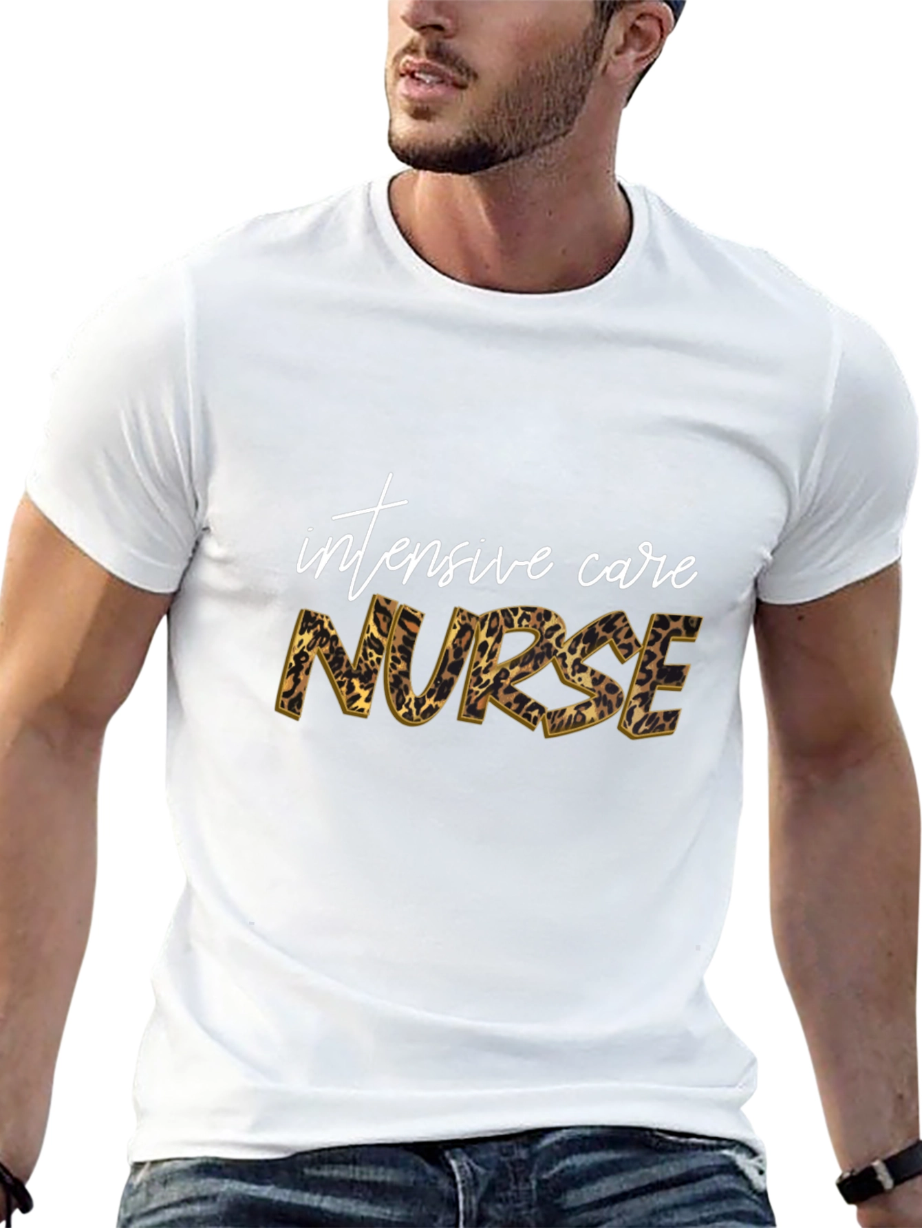 Intensive Care Nurse Leopard Print T-Shirt
