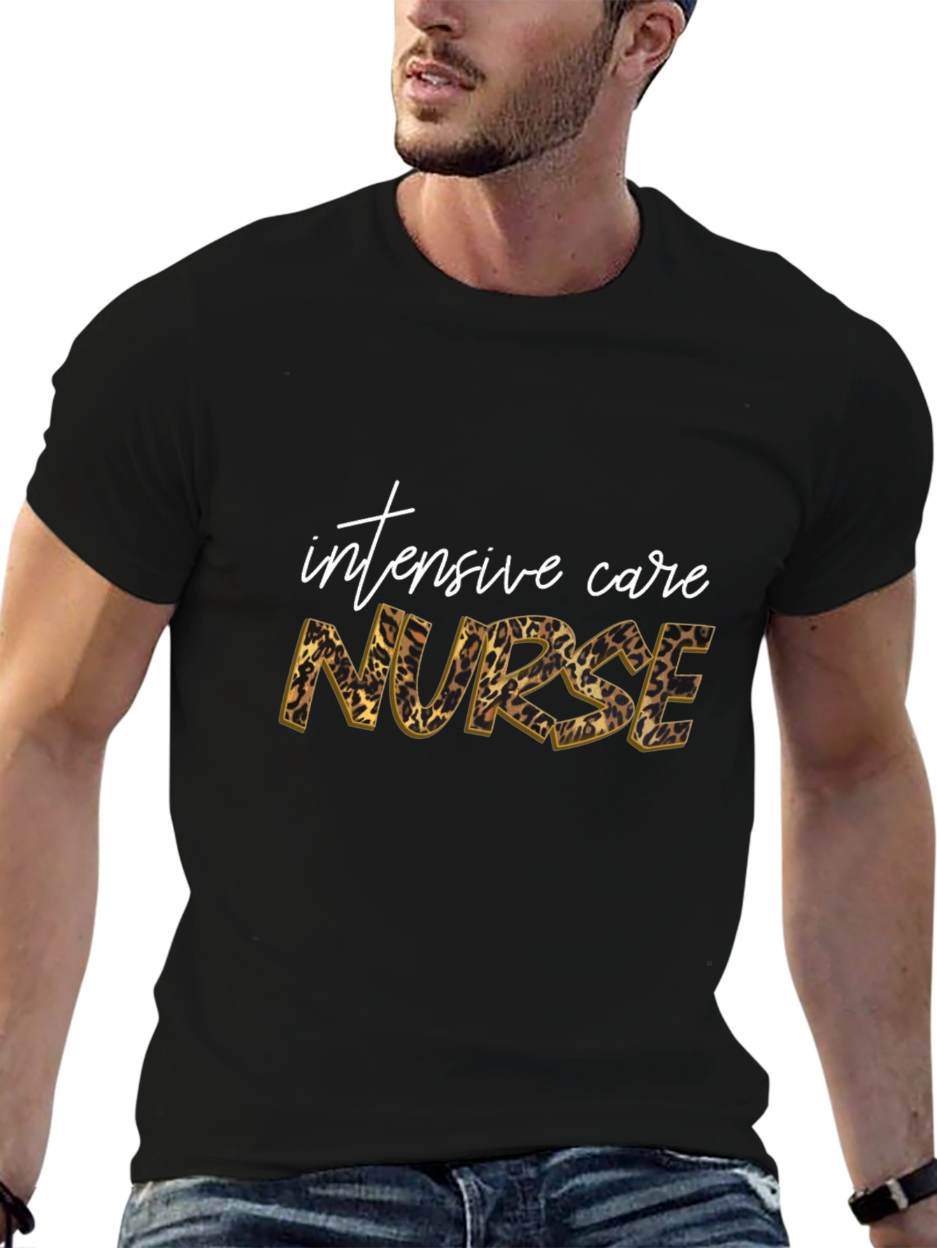 Intensive Care Nurse Leopard Print T-Shirt