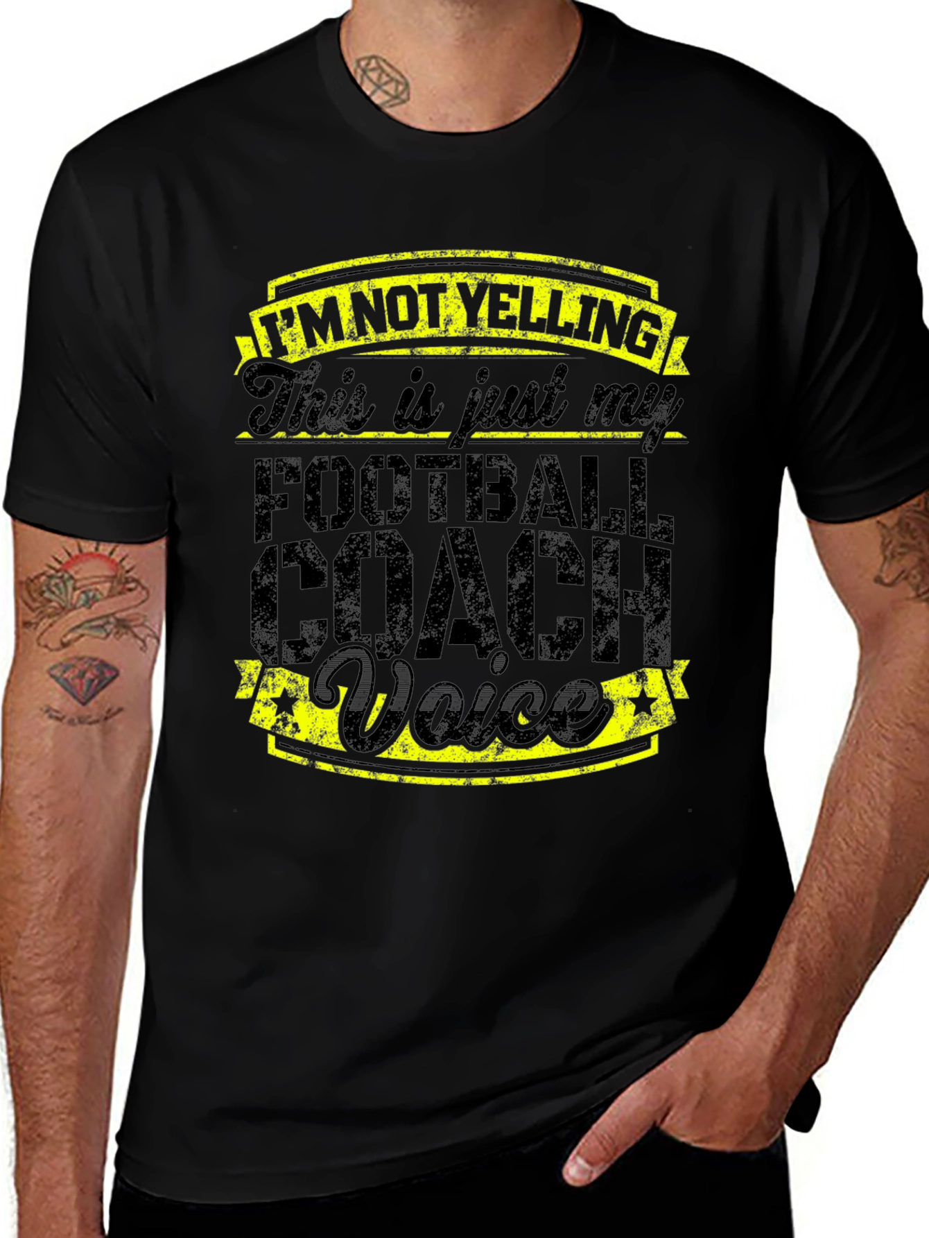 Football Coach Voice T-Shirt - Black