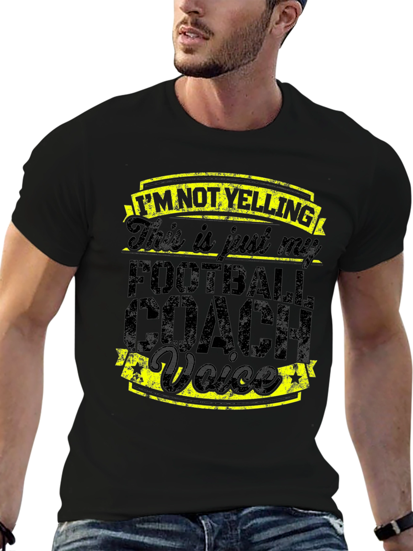 Football Coach Voice T-Shirt - Black
