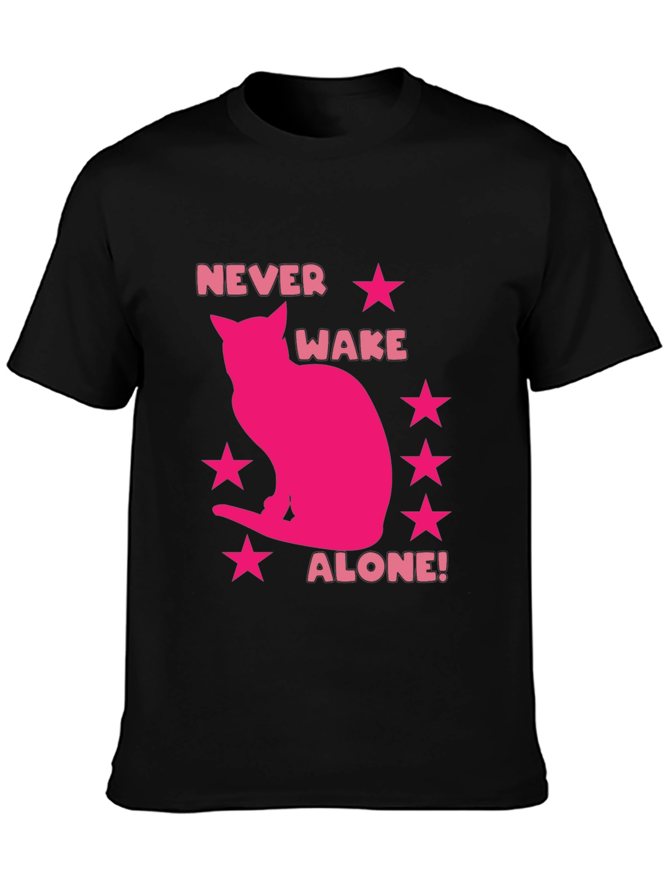 Never Wake Alone T-Shirt - Cat Lover Tee