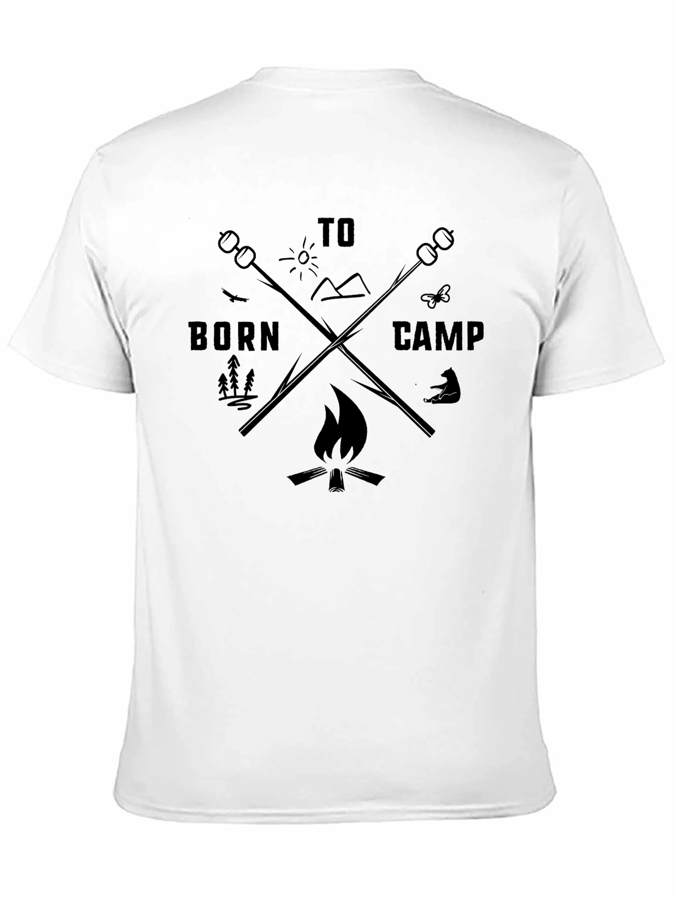 Born to Camp Black Graphic T-Shirt