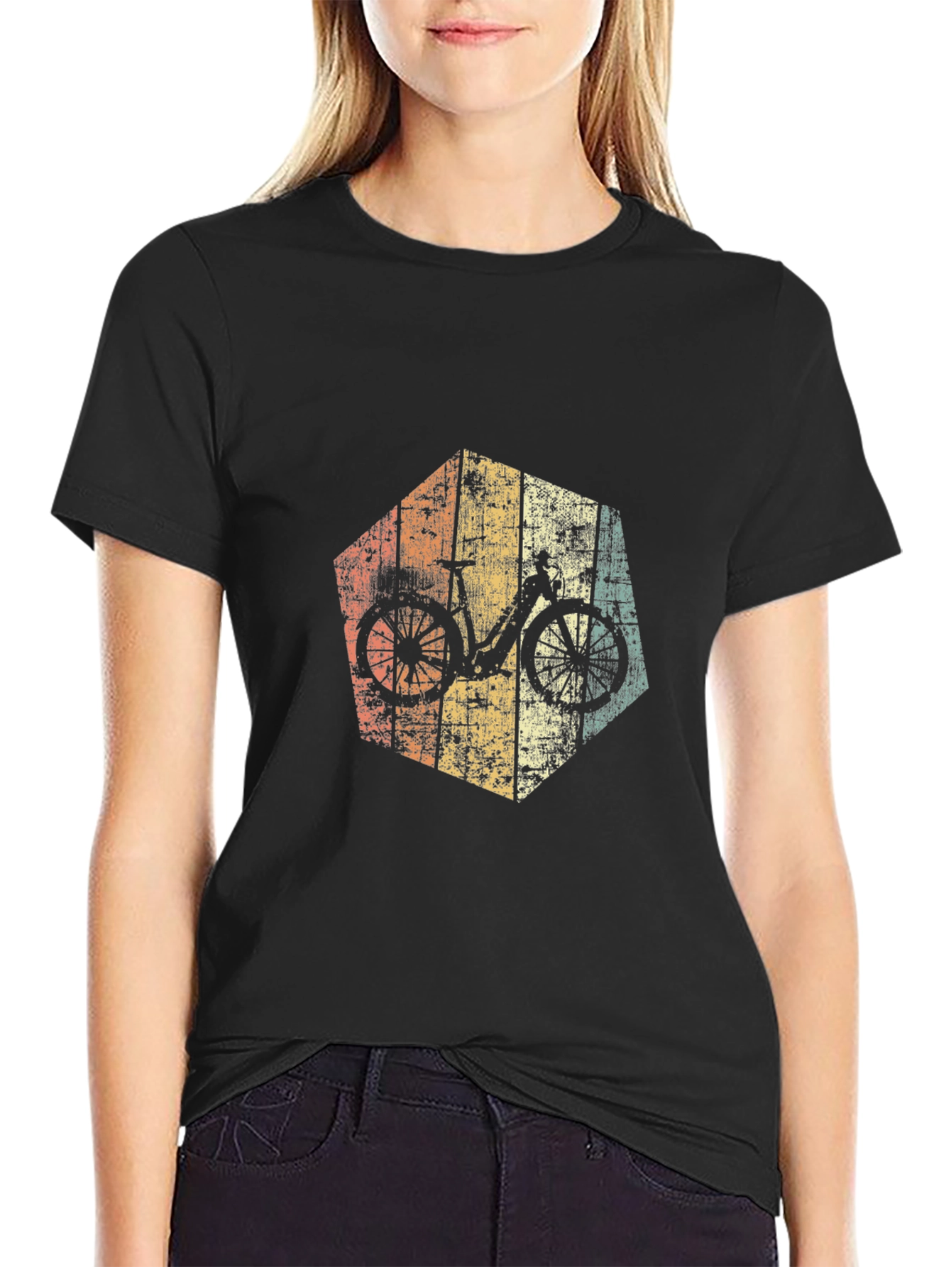 Retro Bicycle Graphic T-Shirt - Black