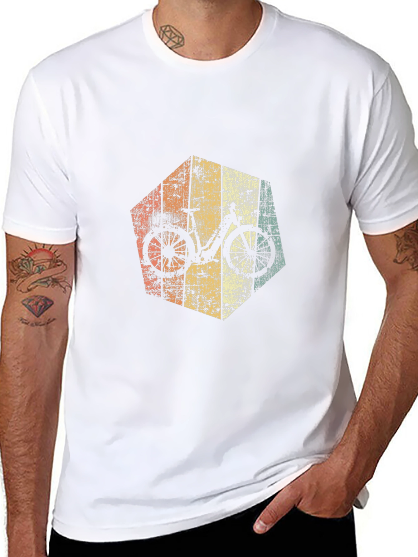 Retro Bicycle Graphic T-Shirt - Black