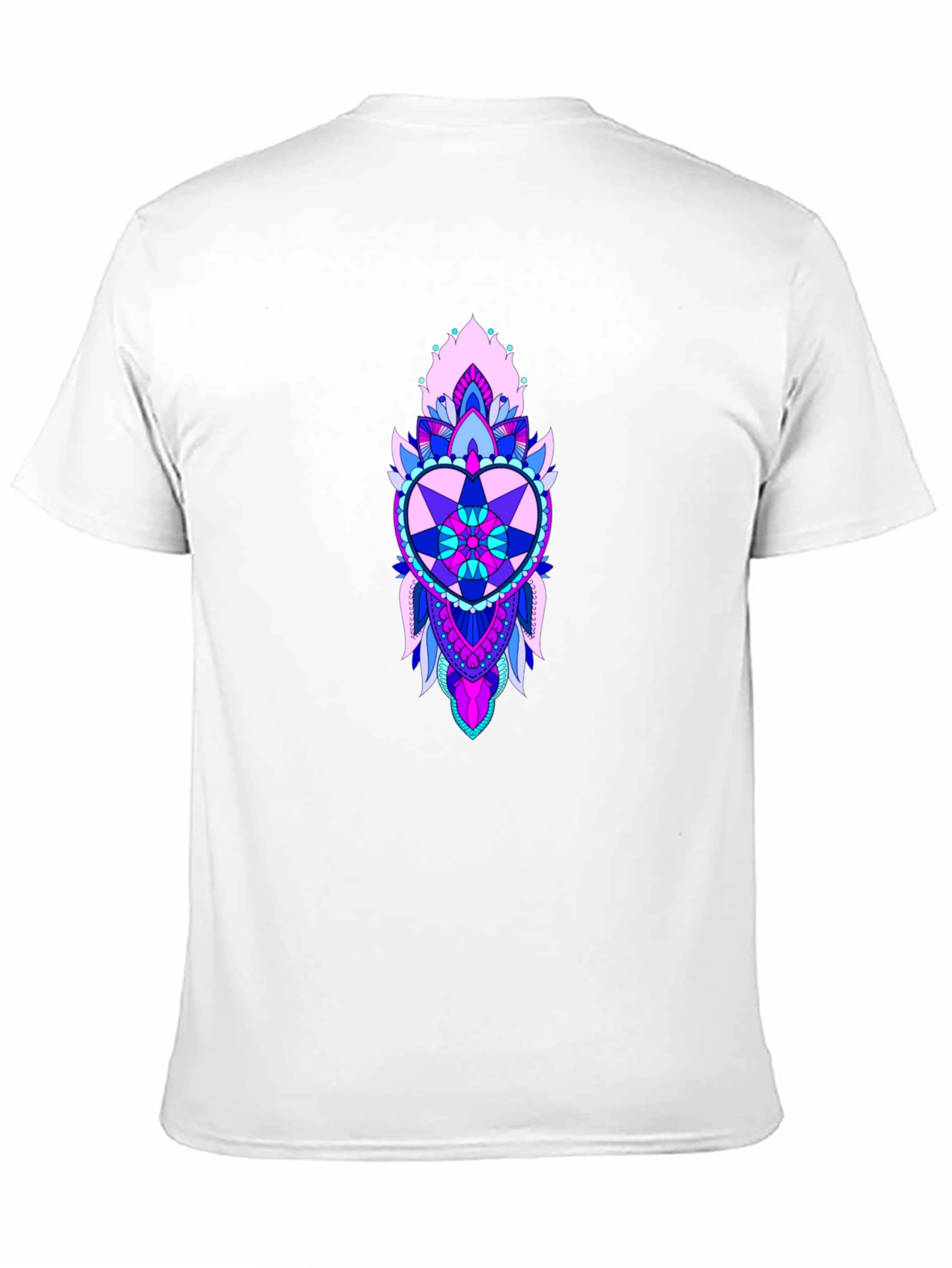 Heart Mandala Graphic Print Black Tee
