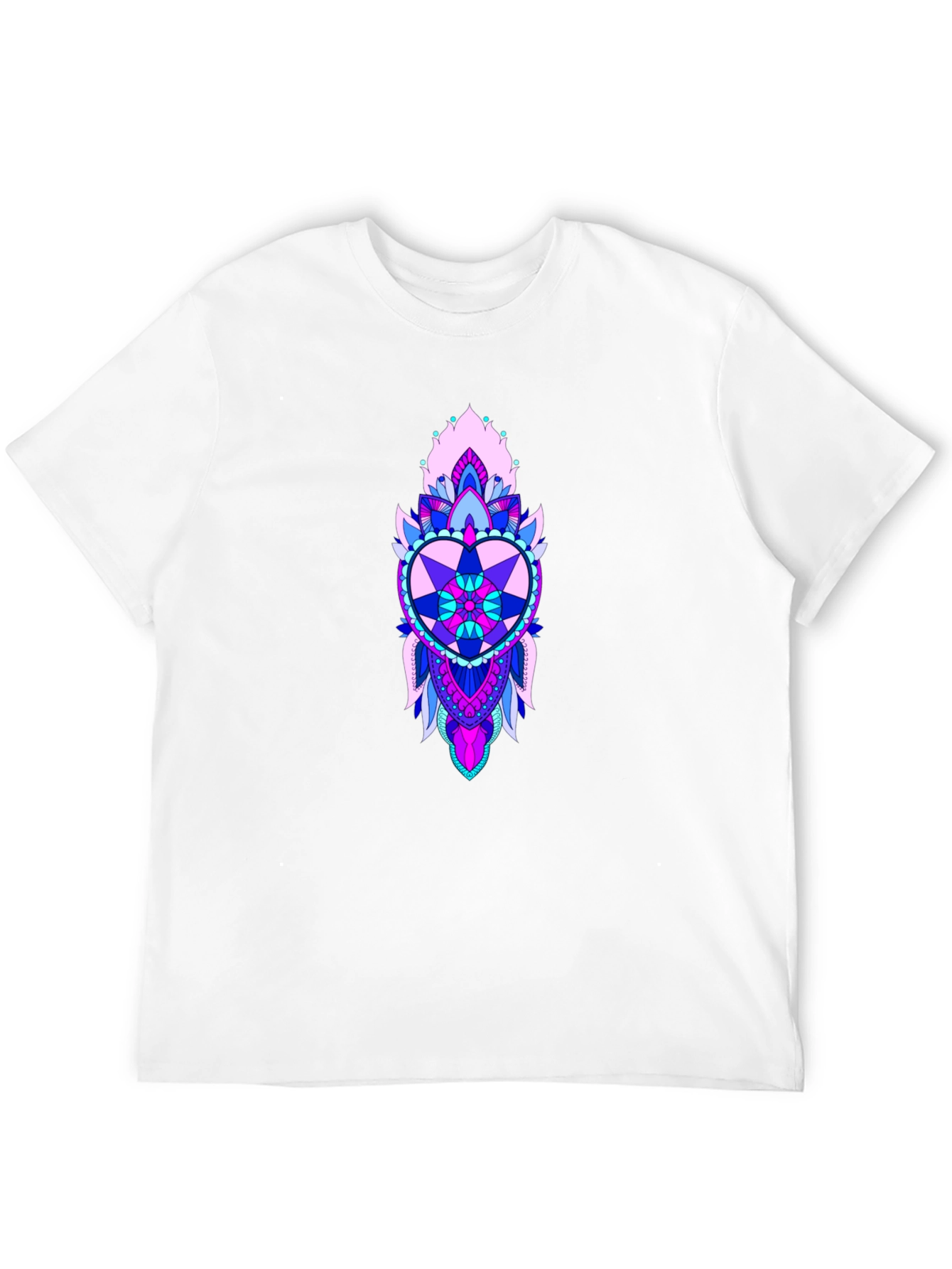 Heart Mandala Graphic Print Black Tee