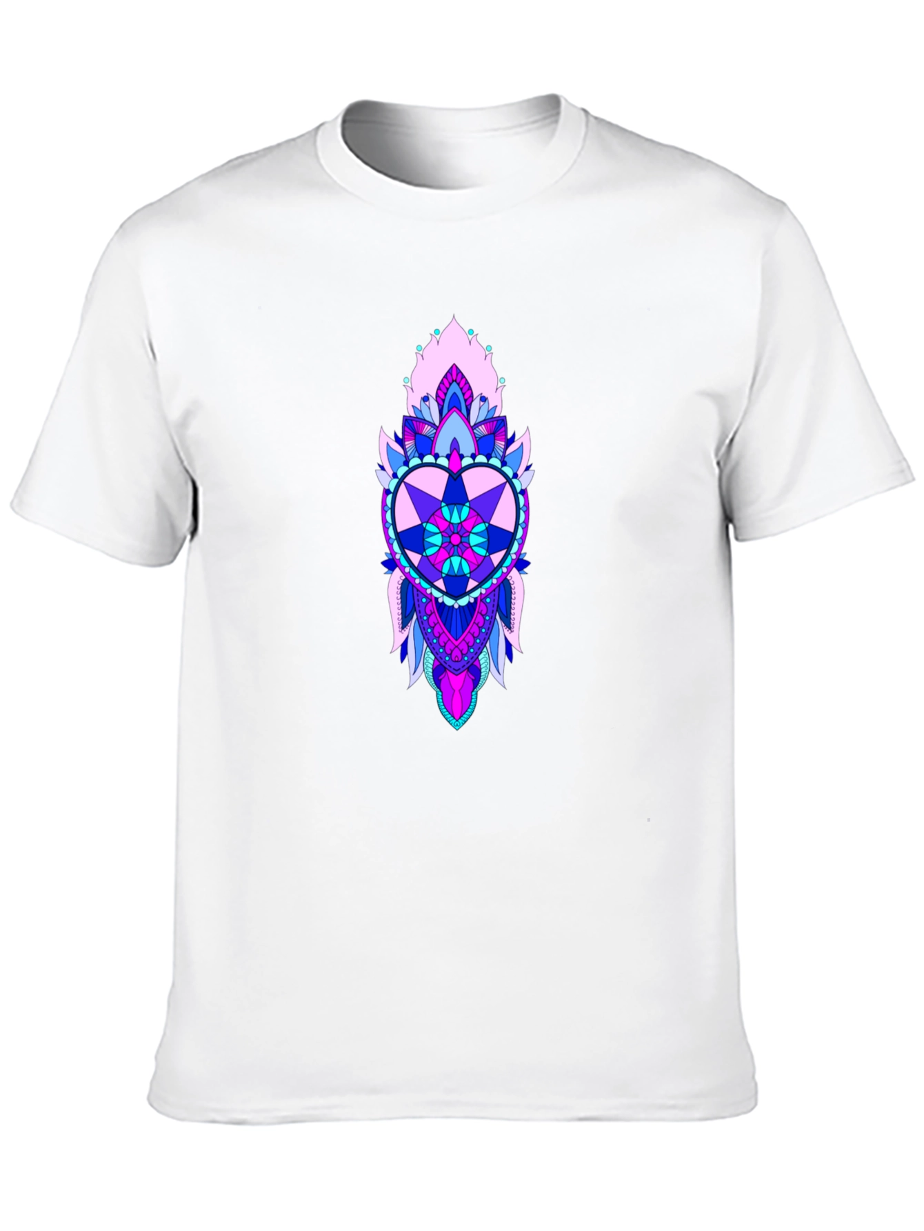 Heart Mandala Graphic Print Black Tee