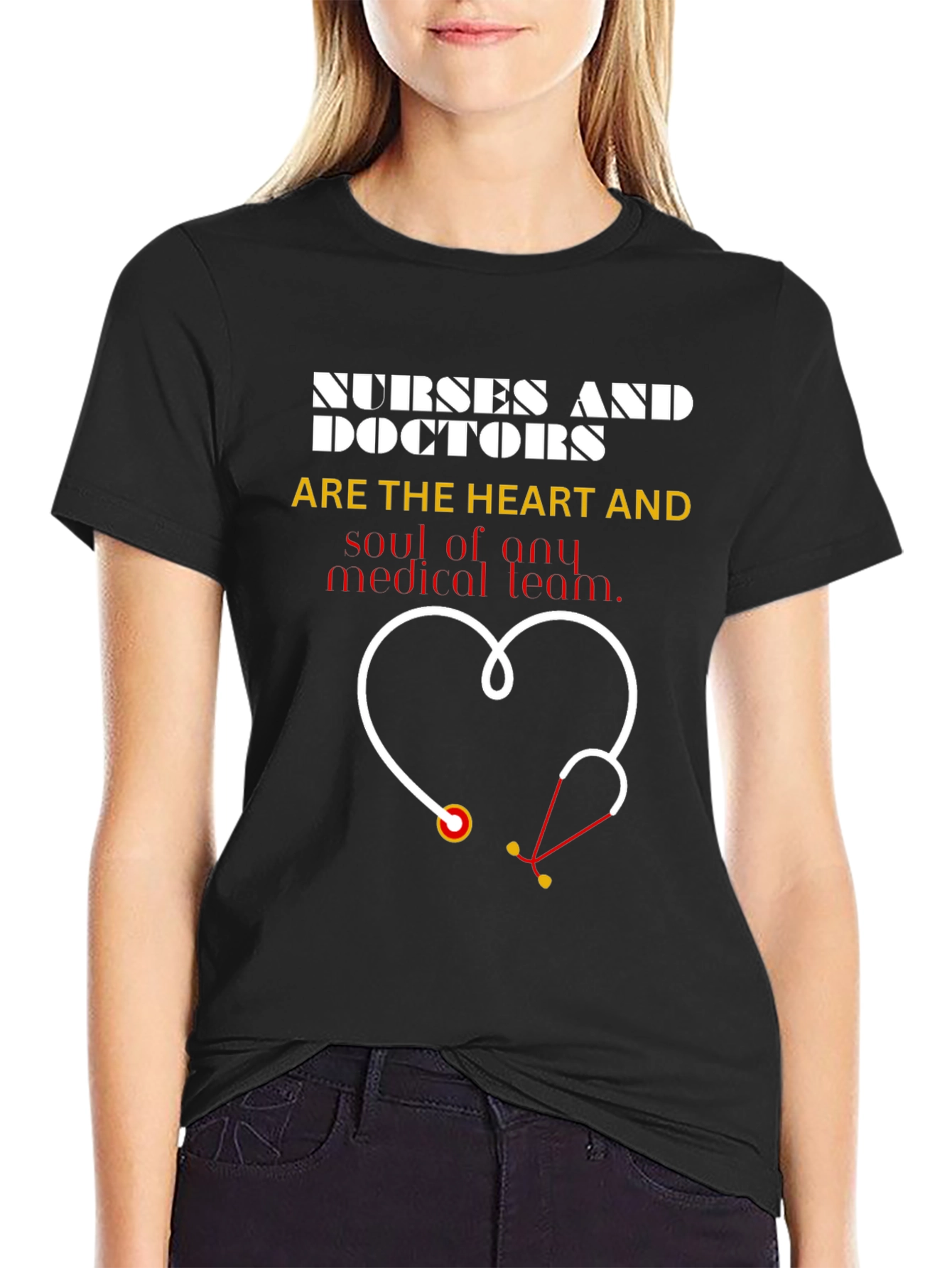 Nurses & Doctors Heart Stethoscope Graphic Tee