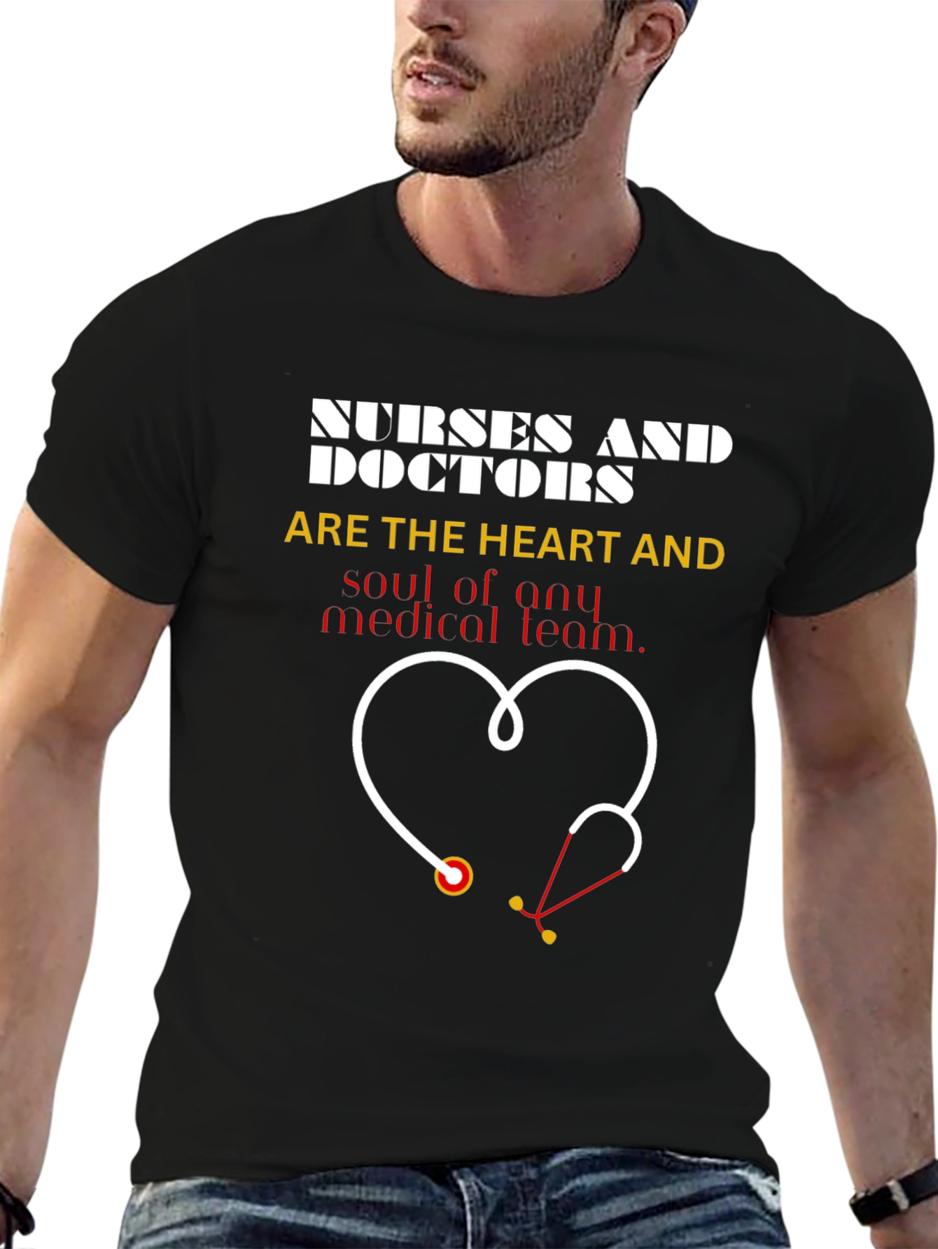 Nurses & Doctors Heart Stethoscope Graphic Tee