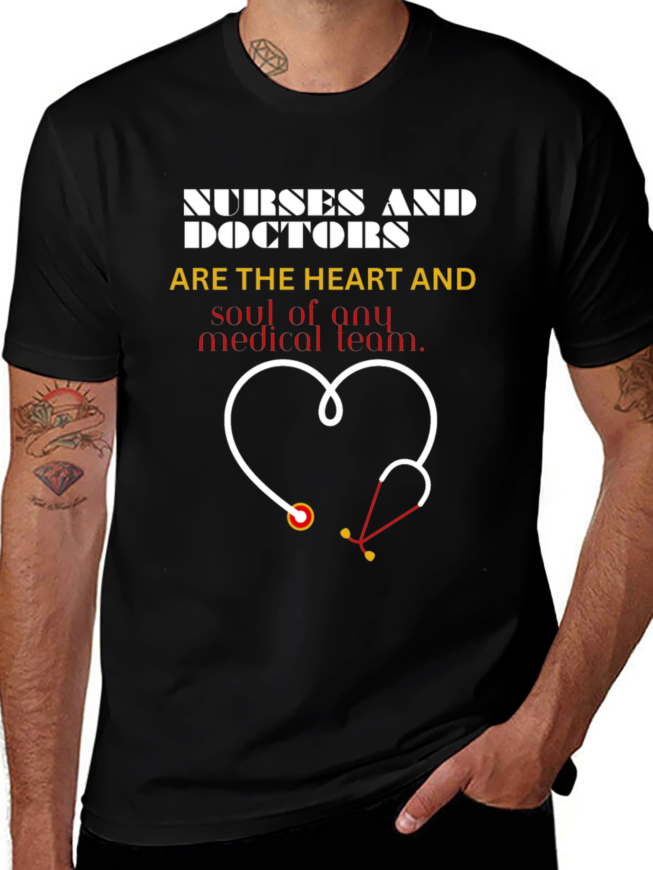 Nurses & Doctors Heart Stethoscope Graphic Tee