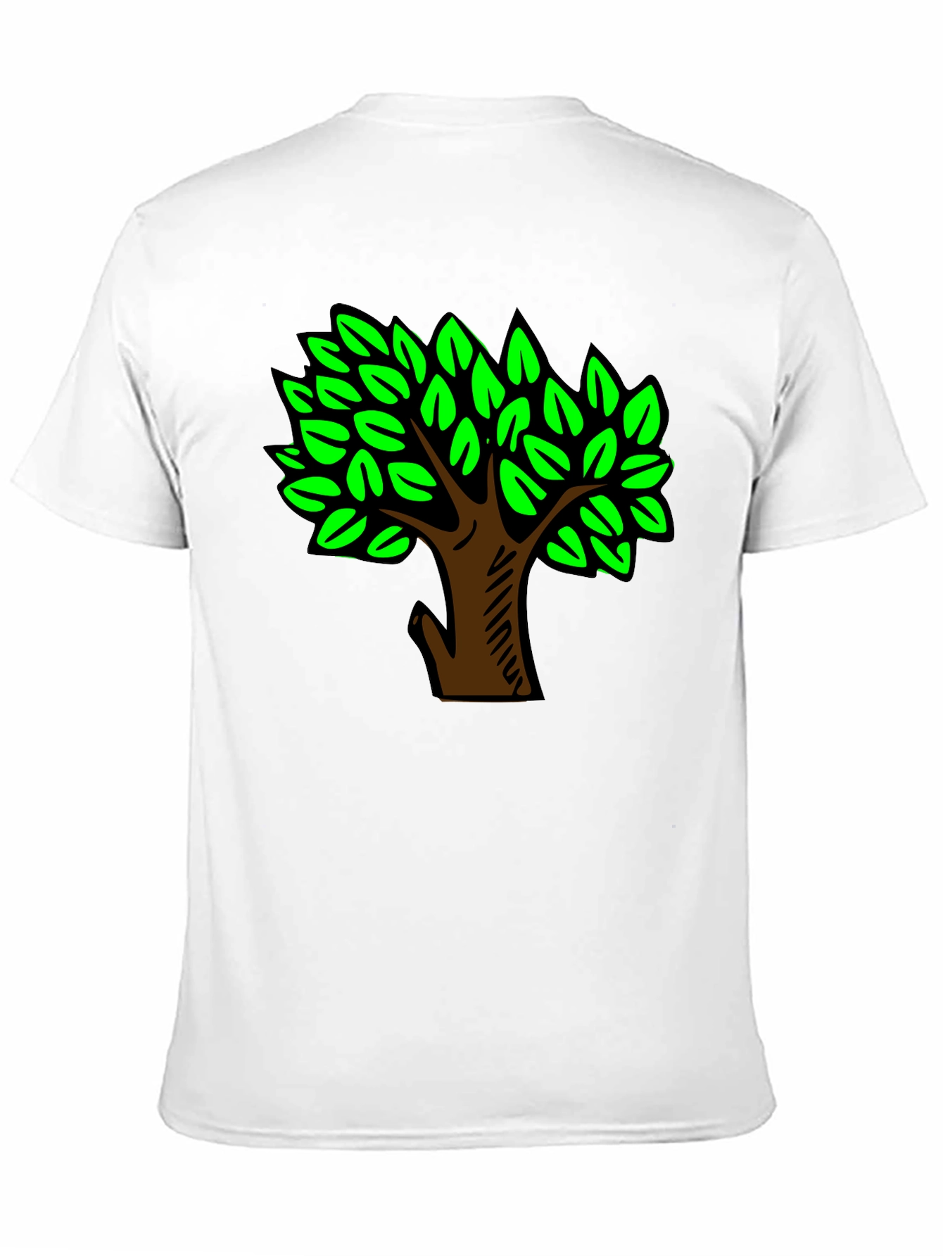 Black T-Shirt with Green Tree Design