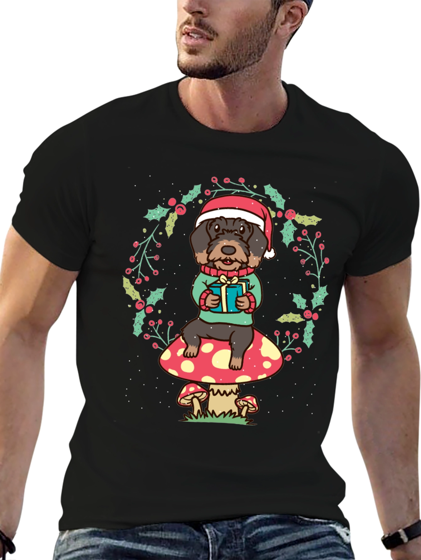 Festive Dog Christmas T-Shirt