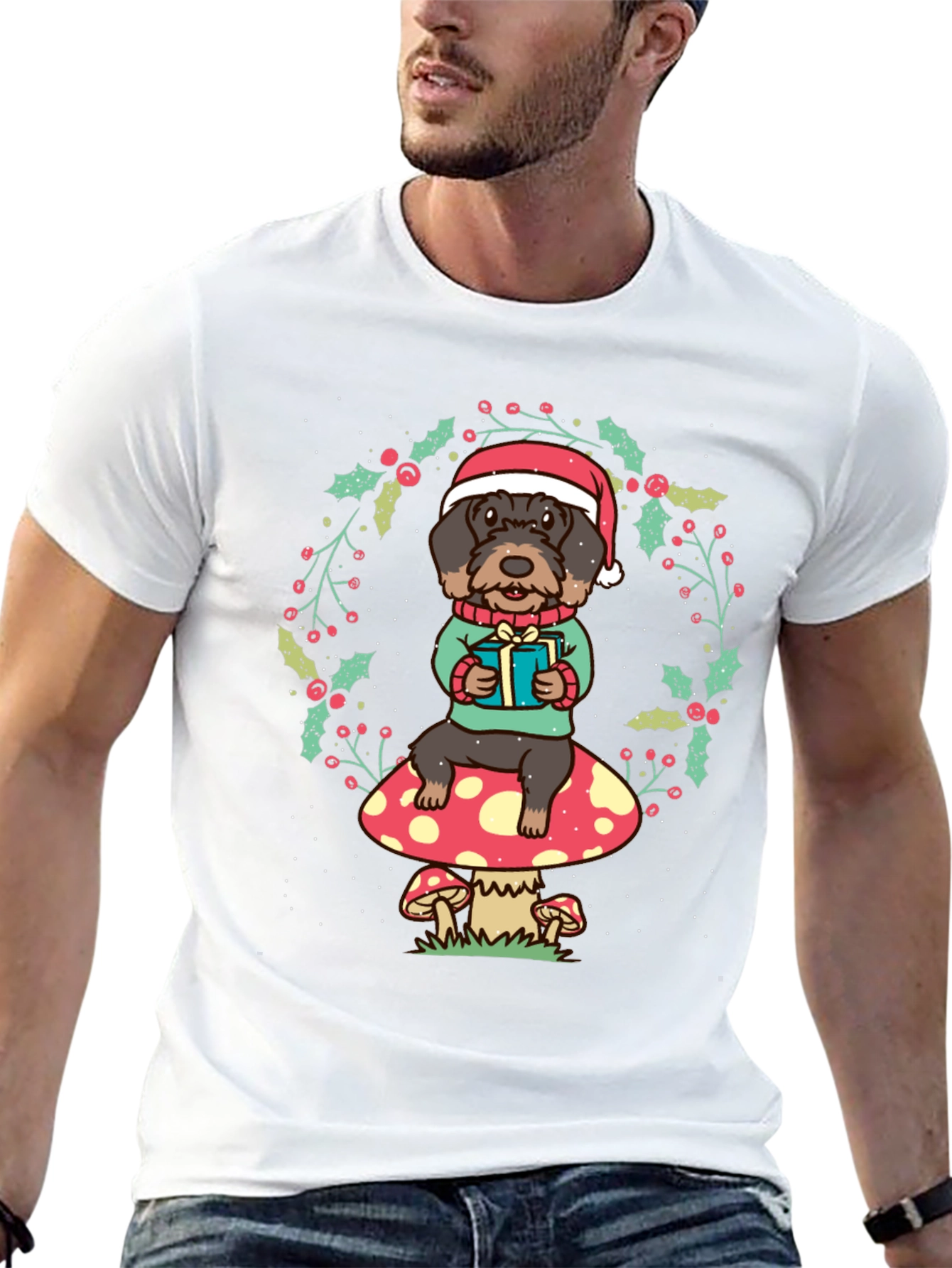 Festive Dog Christmas T-Shirt