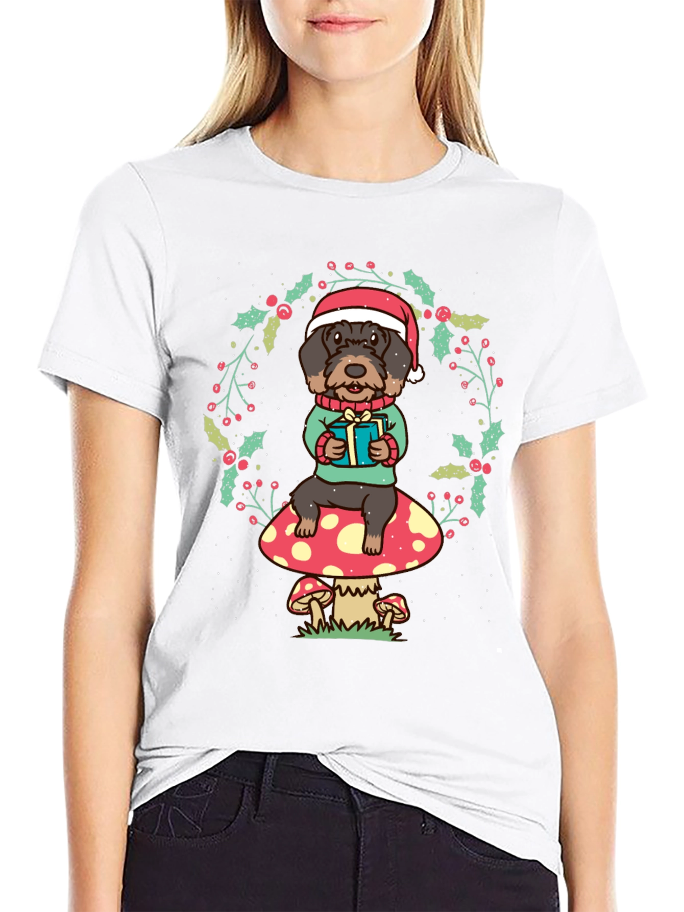 Festive Dog Christmas T-Shirt