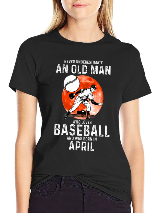 Baseball Lover April Birthday T-Shirt
