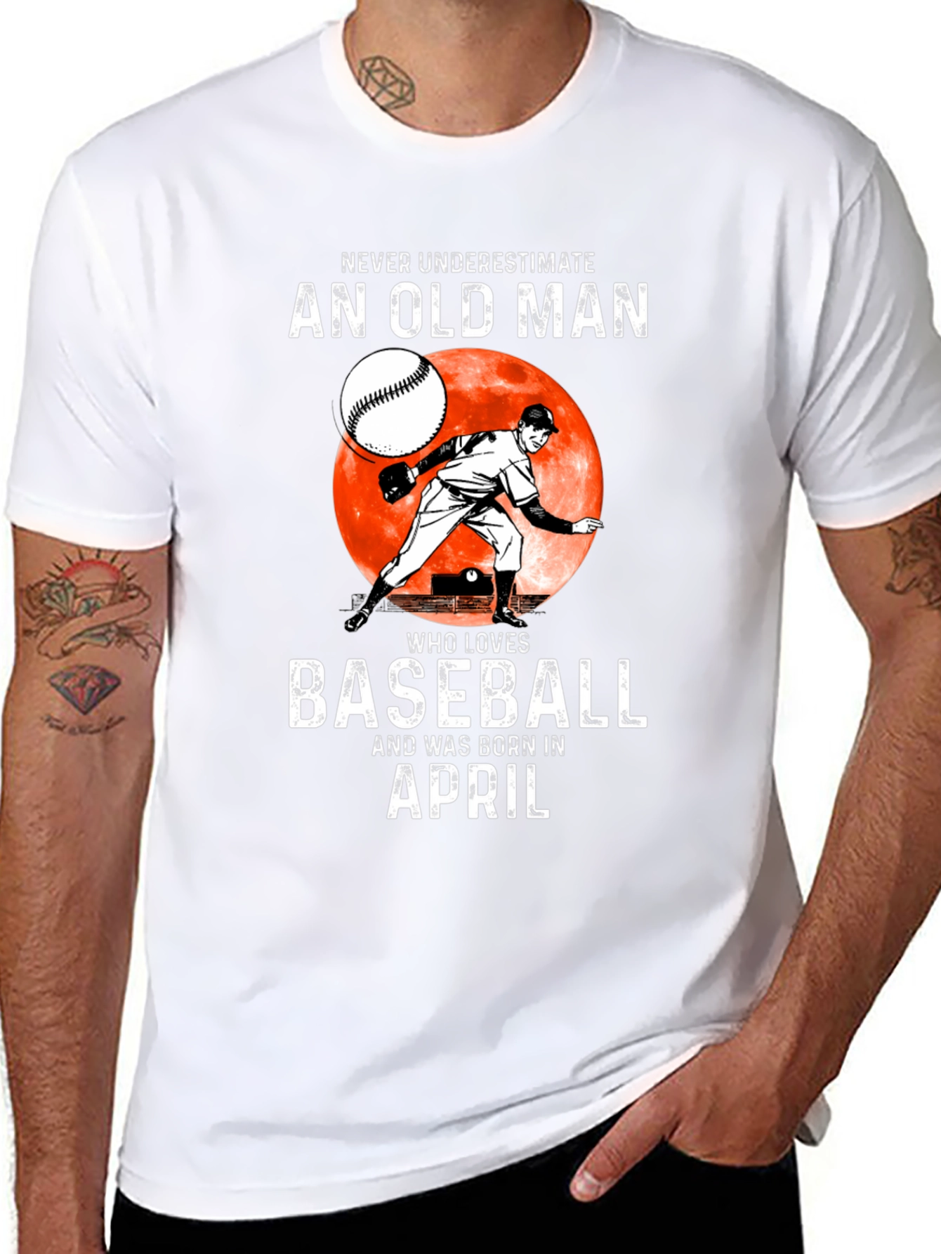 Baseball Lover April Birthday T-Shirt
