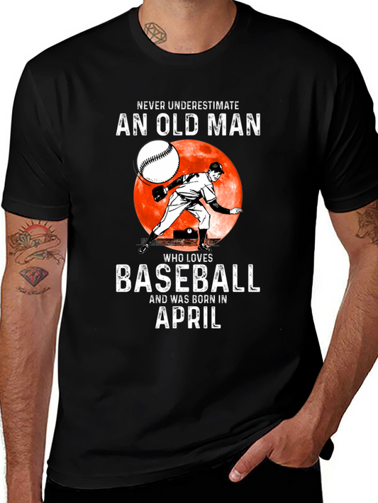 Baseball Lover April Birthday T-Shirt