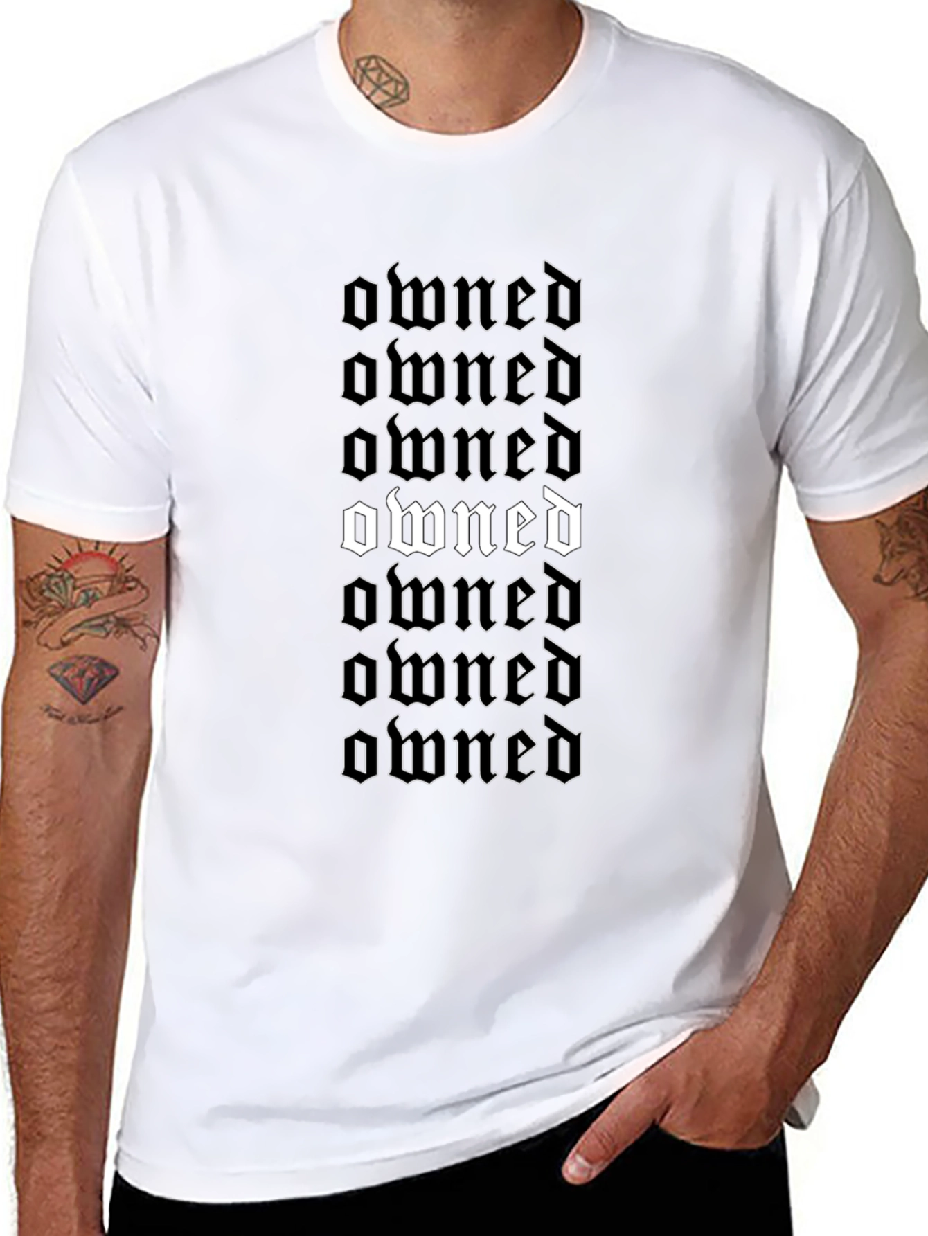 Owned Gothic Text T-Shirt - Bold Statement Tee