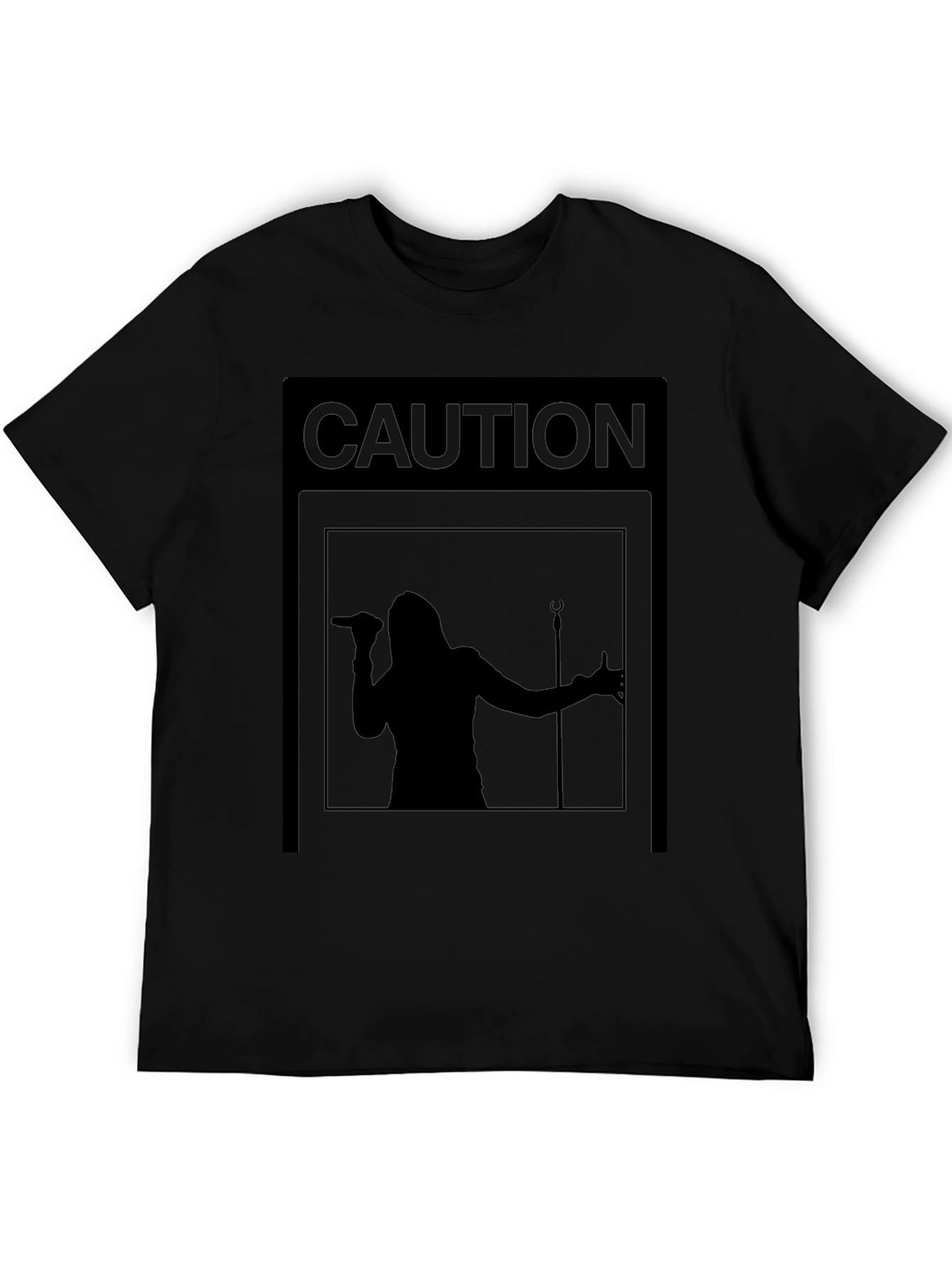 Caution Singer Graphic T-Shirt - Black