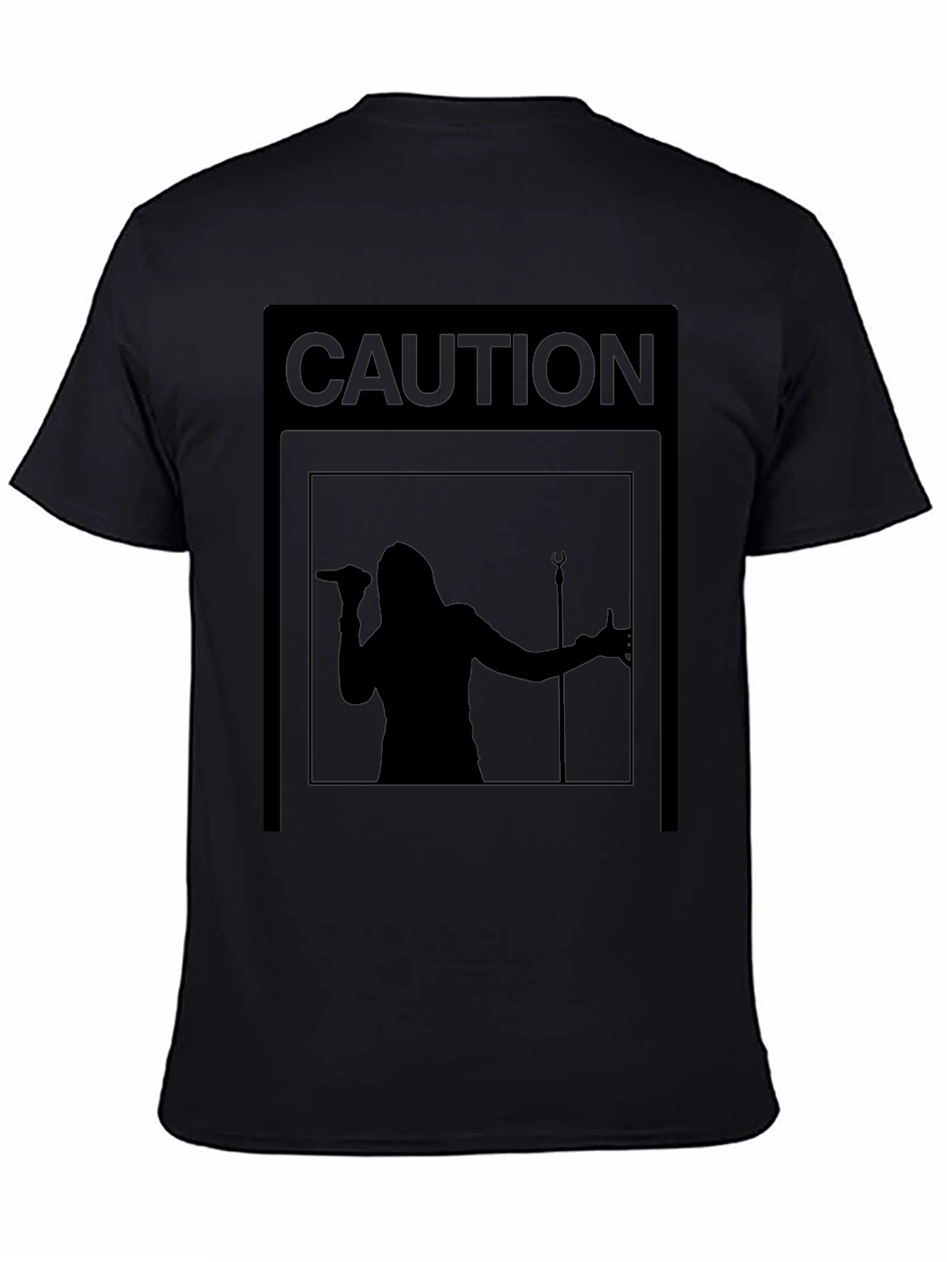Caution Singer Graphic T-Shirt - Black