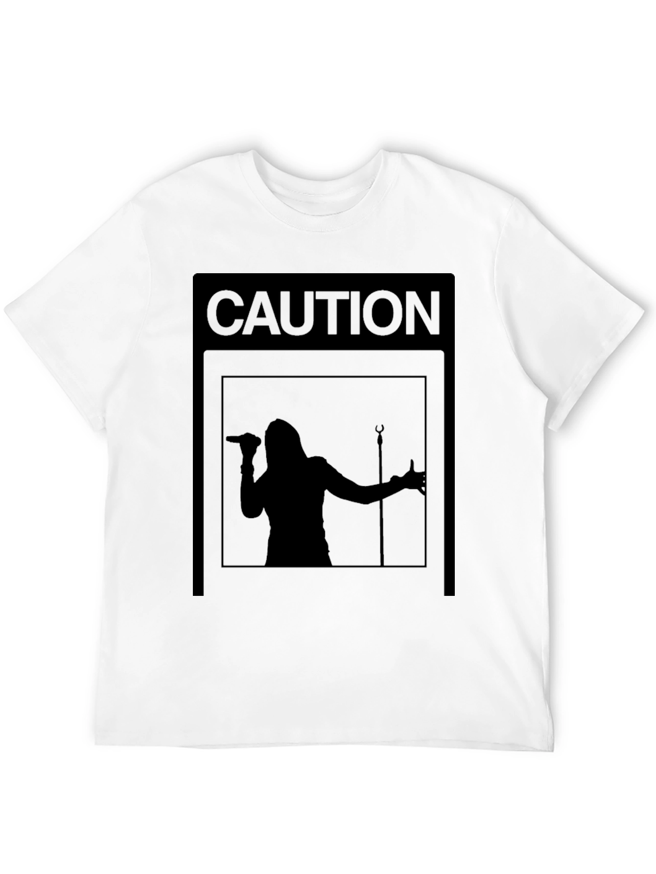 Caution Singer Graphic T-Shirt - Black