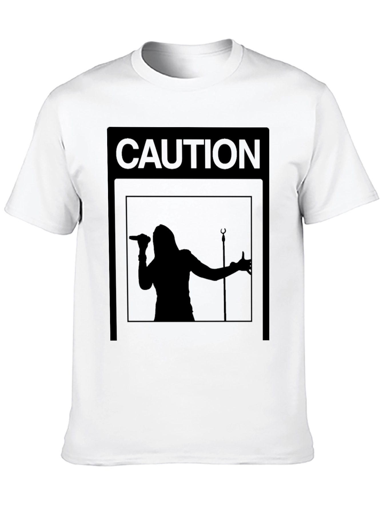 Caution Singer Graphic T-Shirt - Black