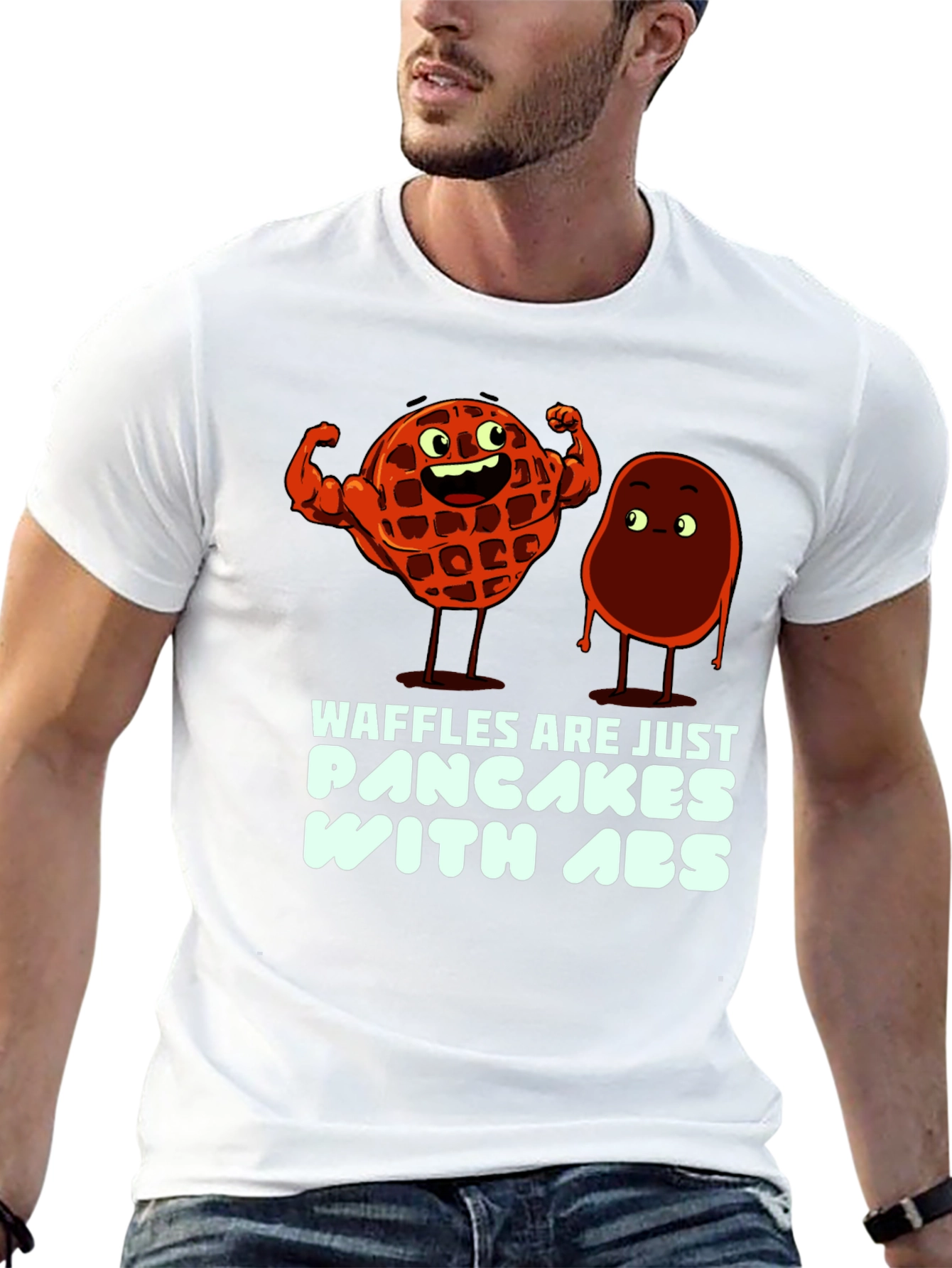 Waffle Pancakes with Abs Graphic T-Shirt