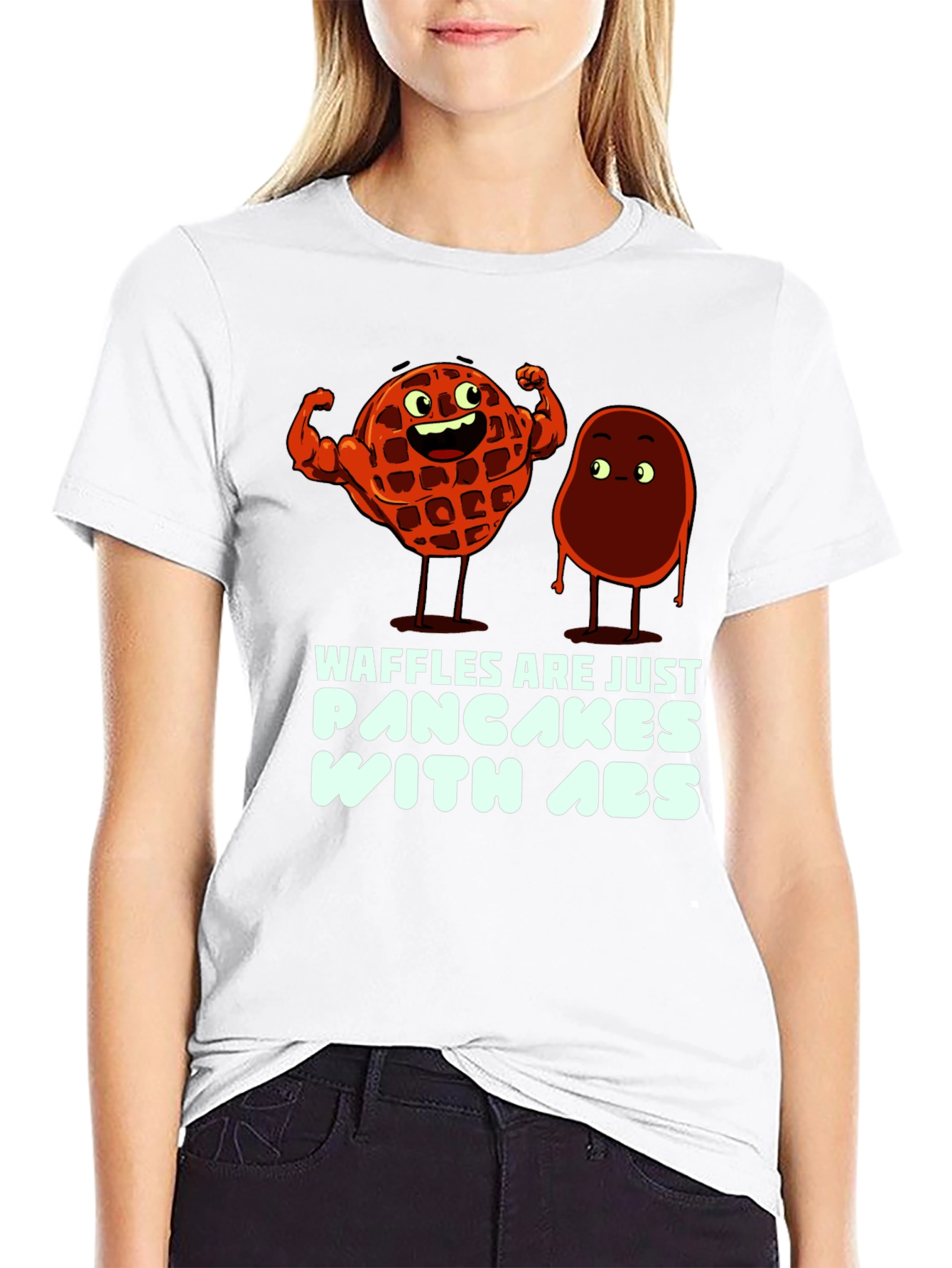 Waffle Pancakes with Abs Graphic T-Shirt