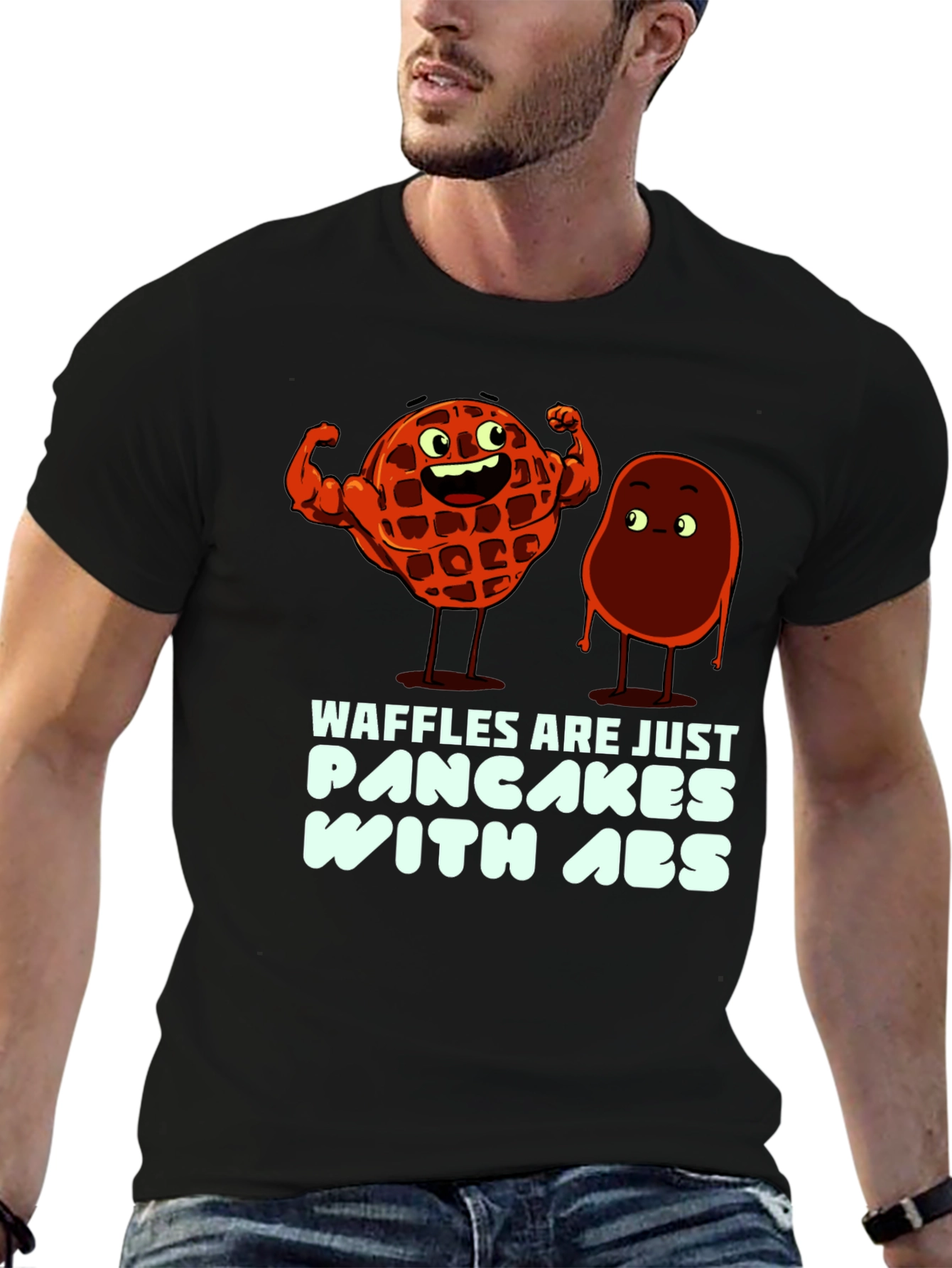 Waffle Pancakes with Abs Graphic T-Shirt