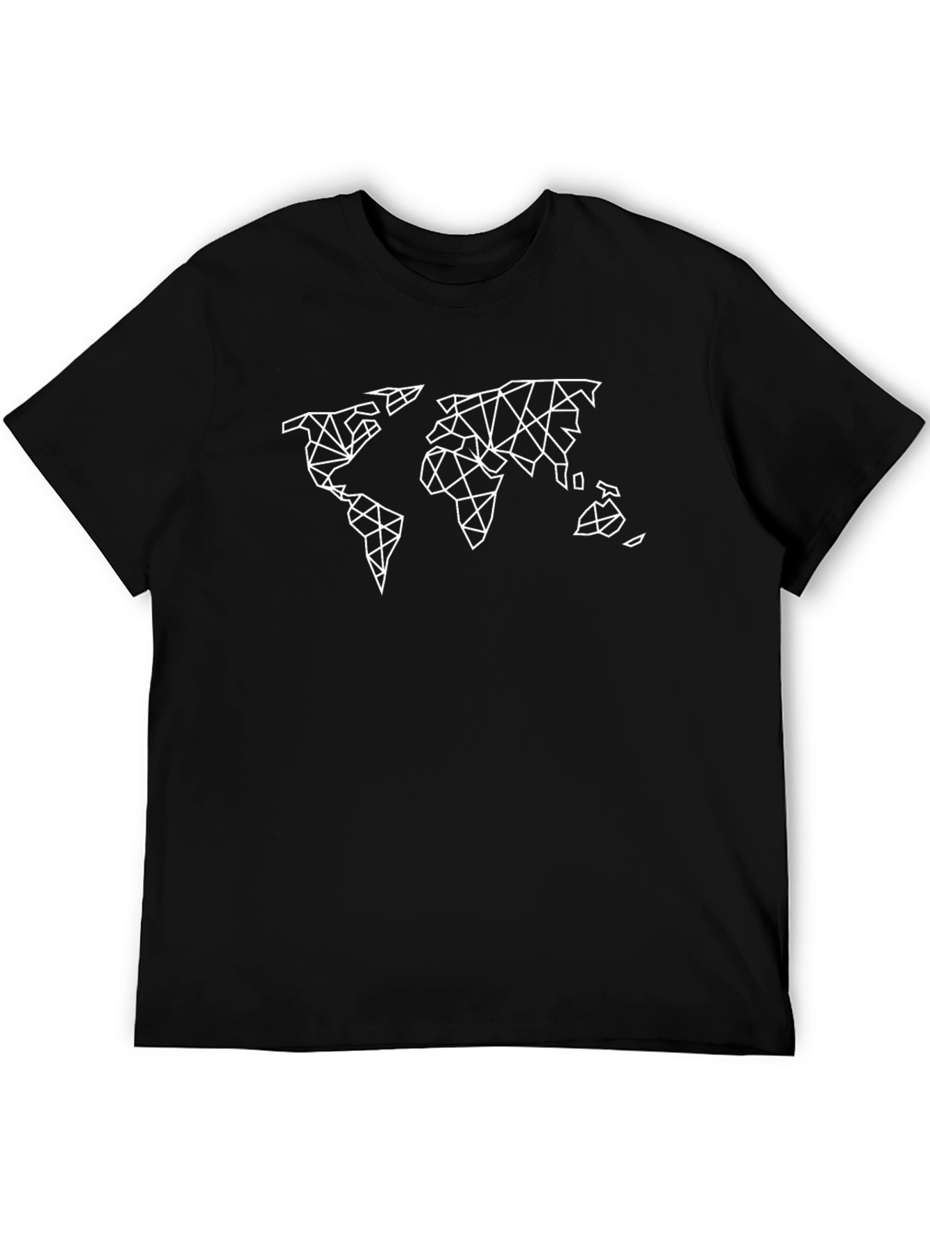 Geometric World Map T-Shirt - Modern Globe Design