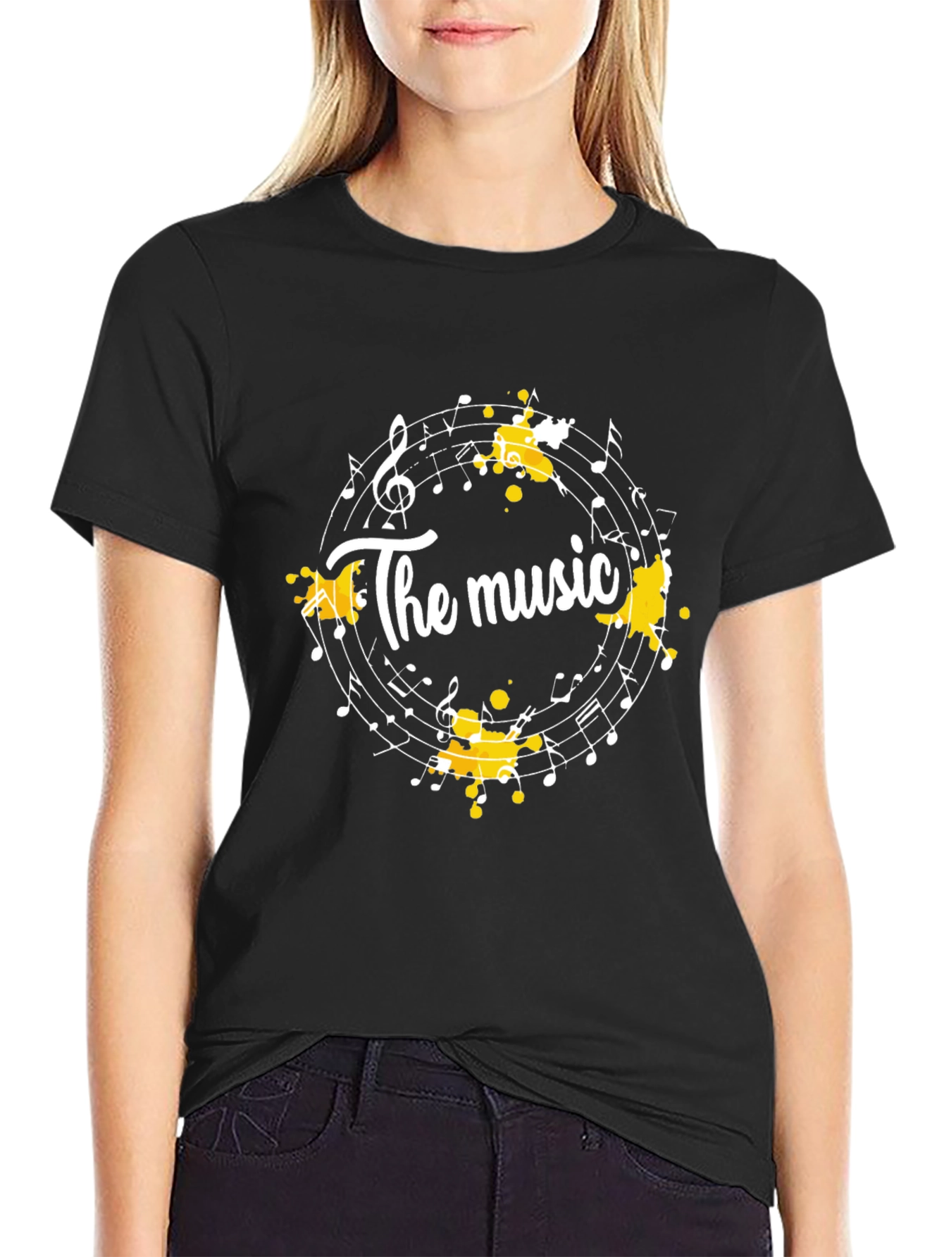 The Music Notes T-Shirt - Black Cotton Tee