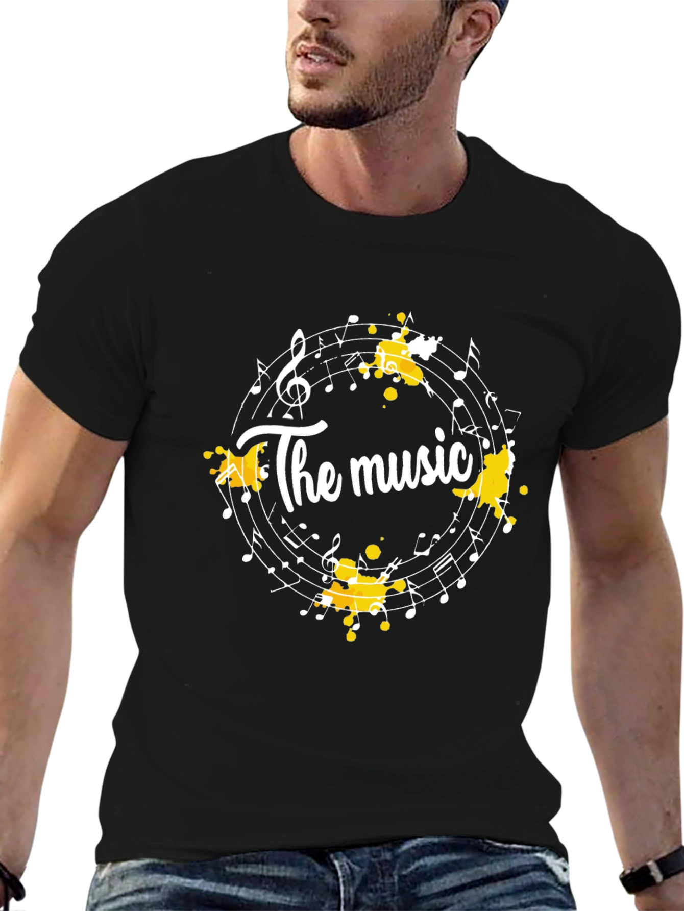 The Music Notes T-Shirt - Black Cotton Tee