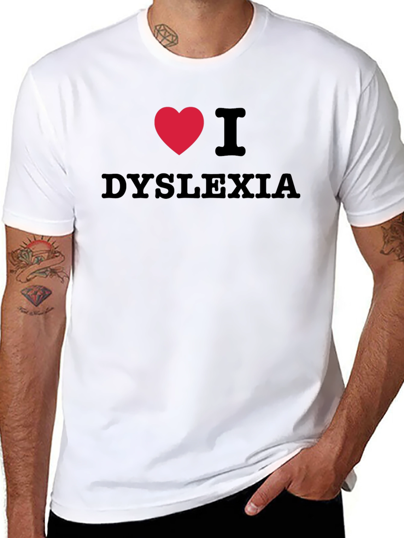 I Heart Dyslexia Black T-Shirt