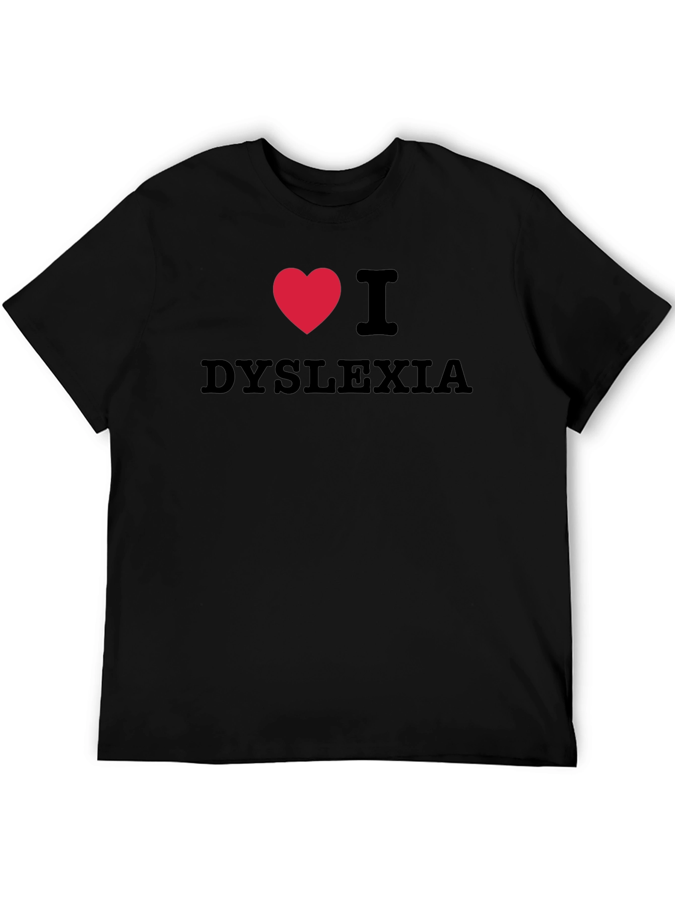 I Heart Dyslexia Black T-Shirt