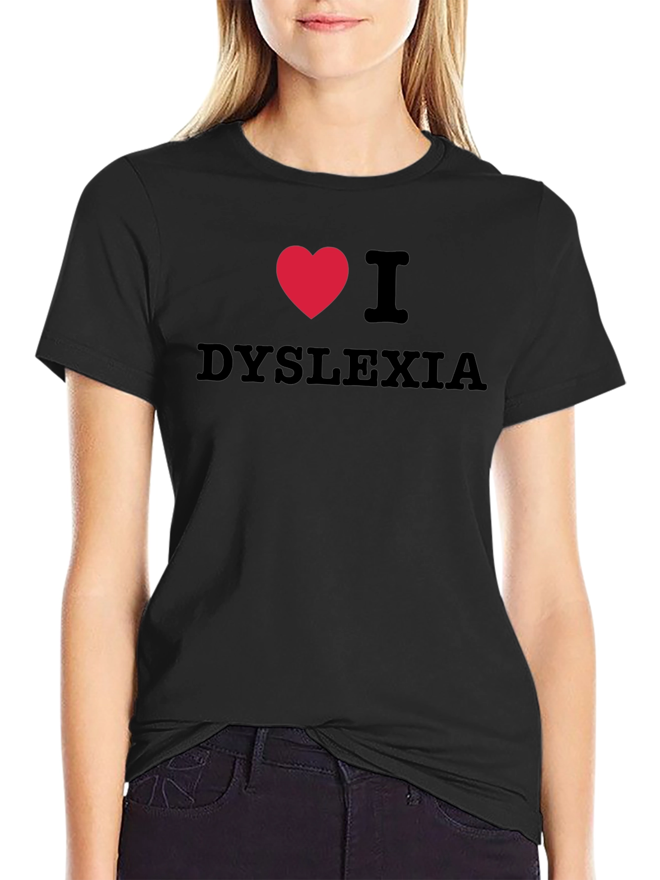 I Heart Dyslexia Black T-Shirt